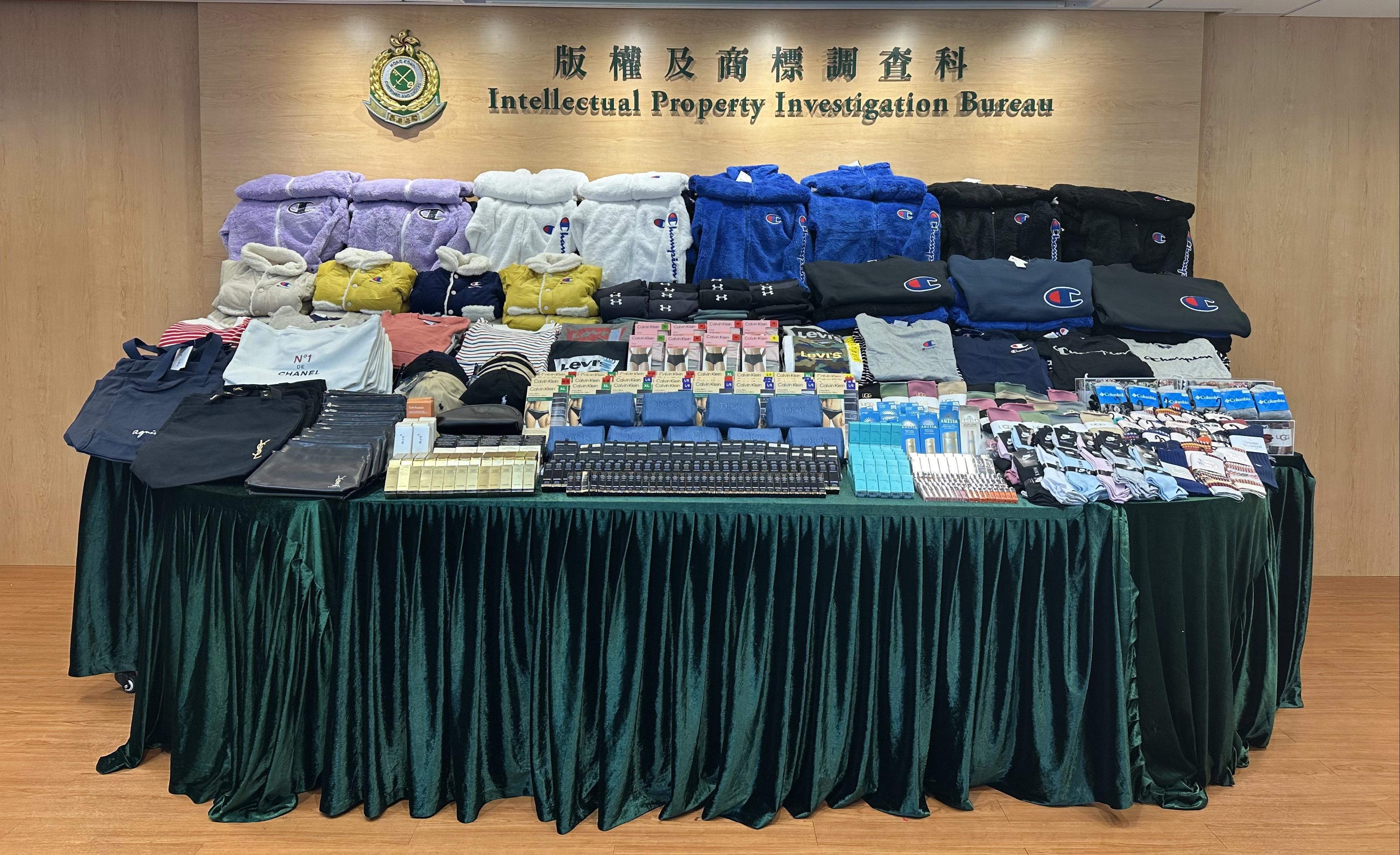 Hong Kong Customs conducted an enforcement operation on November 5 to combat the online sale of counterfeit goods and seized about 15 000 suspected counterfeit items with an estimated market value of about $2 million. Photo shows some of the suspected counterfeit goods seized.