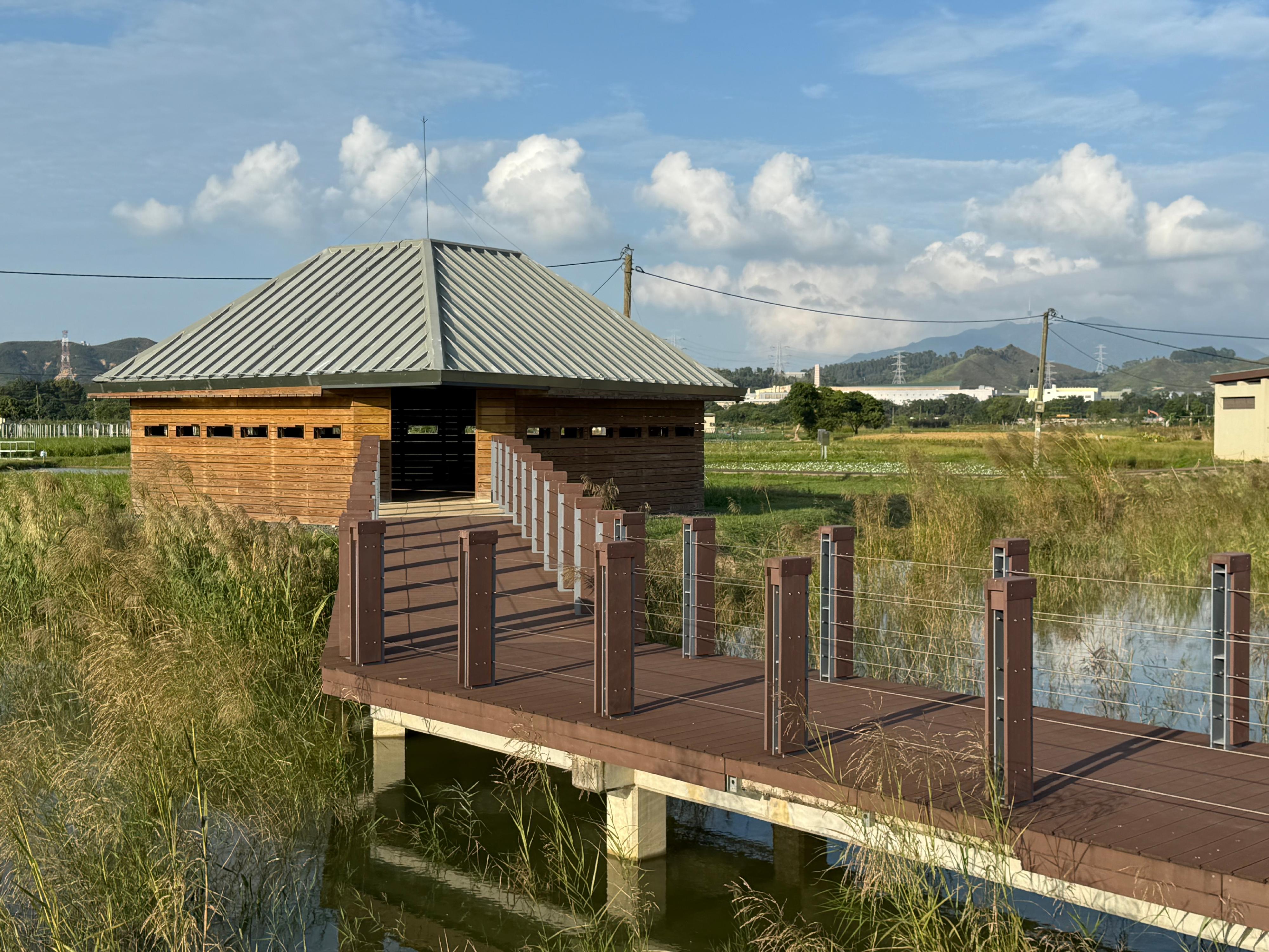 The Long Valley Nature Park (LVNP) was officially opened today (November 9) for public visits. Photo shows the Birding Hut in the Visitor Zone of the LVNP. The Visitor Zone offers visitor facilities and serves as a venue for educational activities, covering approximately 5 hectares.