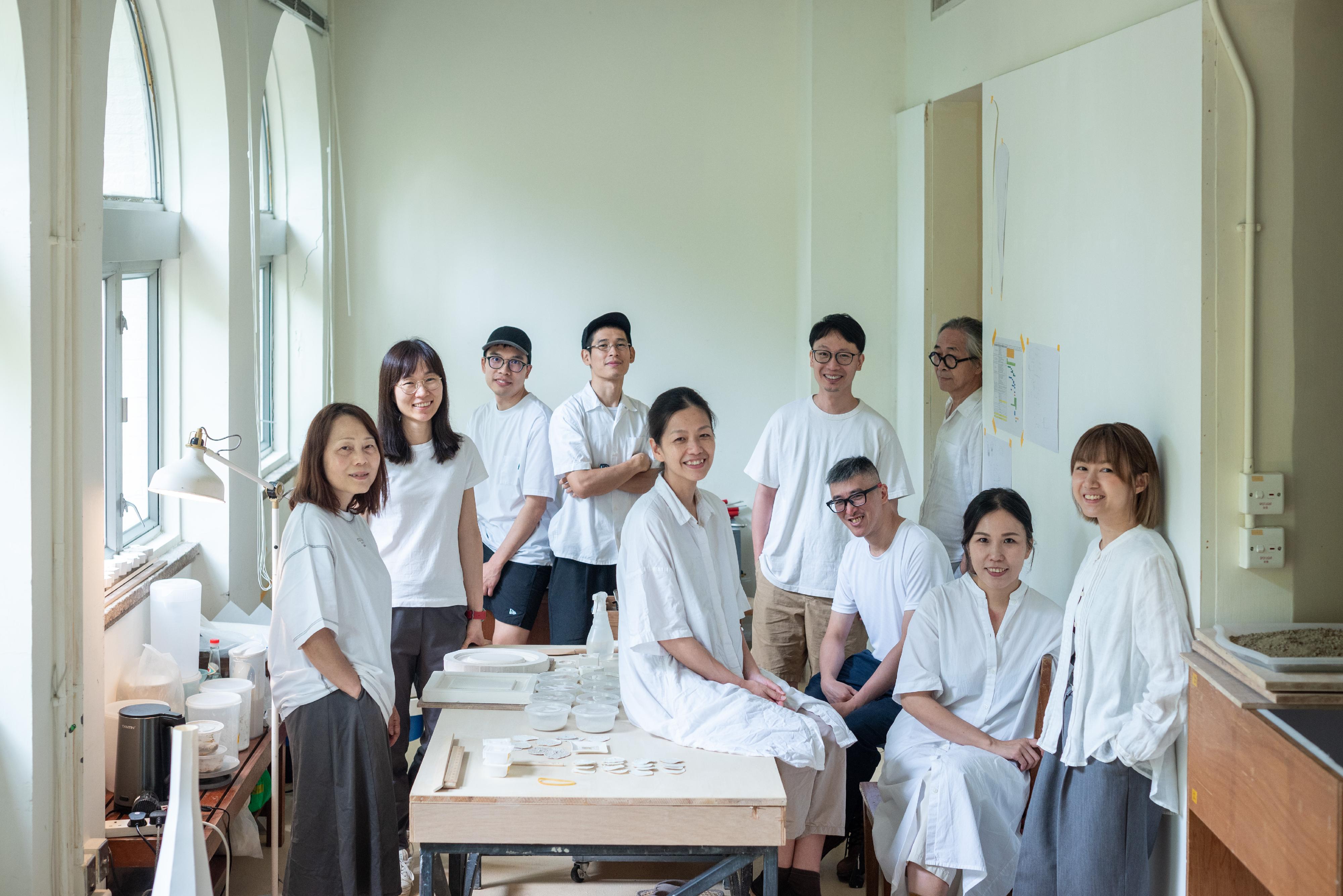 The Hong Kong Visual Arts Centre is now staging the "vA! Residency - Reimagining the Ordinary" exhibition by artist Nutz Luk. Photo shows artist Luk and her creative team at the vA's artist studio.