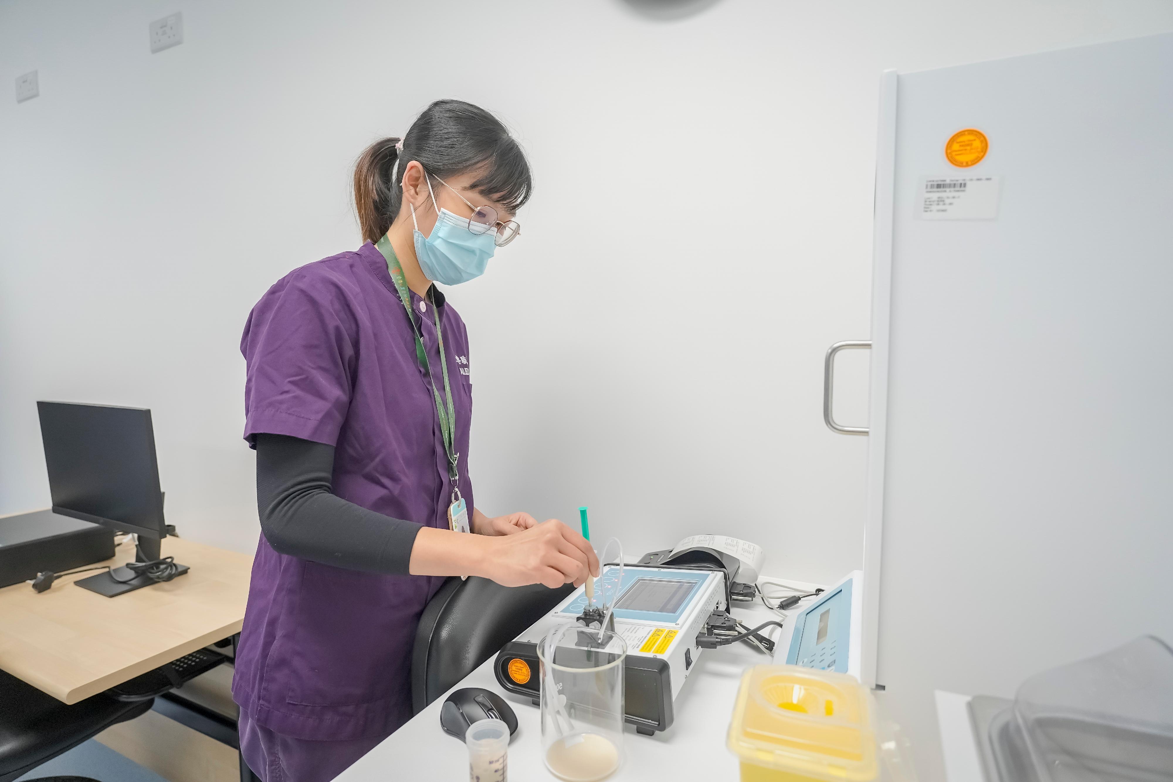 Donor milk samples are tested to monitor the nutritional content at "Hong Kong Breast Milk Bank".