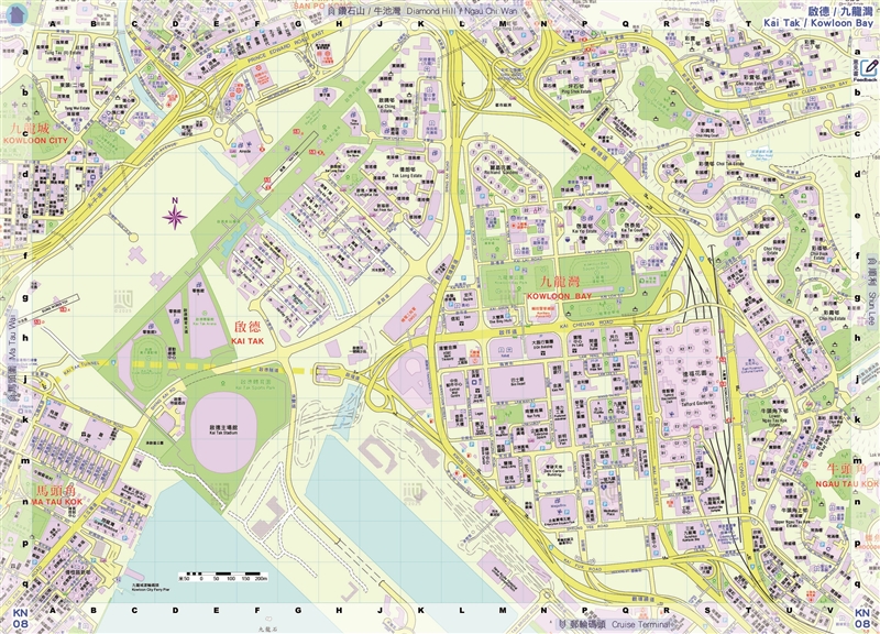 The "e-HongKongGuide" 2025 is available for free download today (January 23). It provides detailed maps of Hong Kong. Picture shows a map of Kai Tak and the Kowloon Bay area.