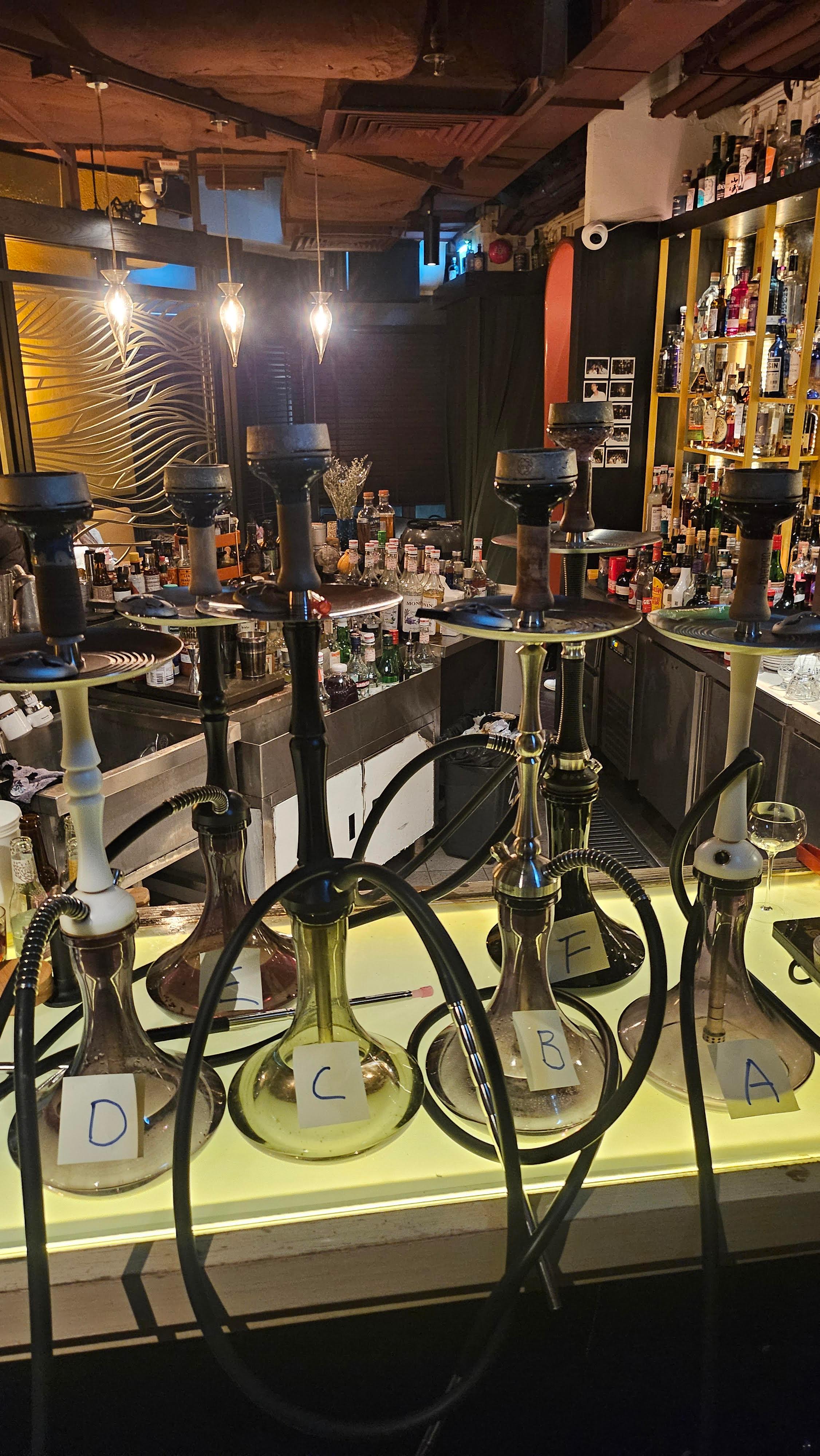 The Tobacco and Alcohol Control Office (TACO) of the Department of Health (DH) conducted an enforcement operation, codenamed "Pipepurge", in Wan Chai district last night (January 24) against illegal waterpipe smoking activities in no smoking areas. Photo shows the waterpipes seized by the TACO officers in the operation.
