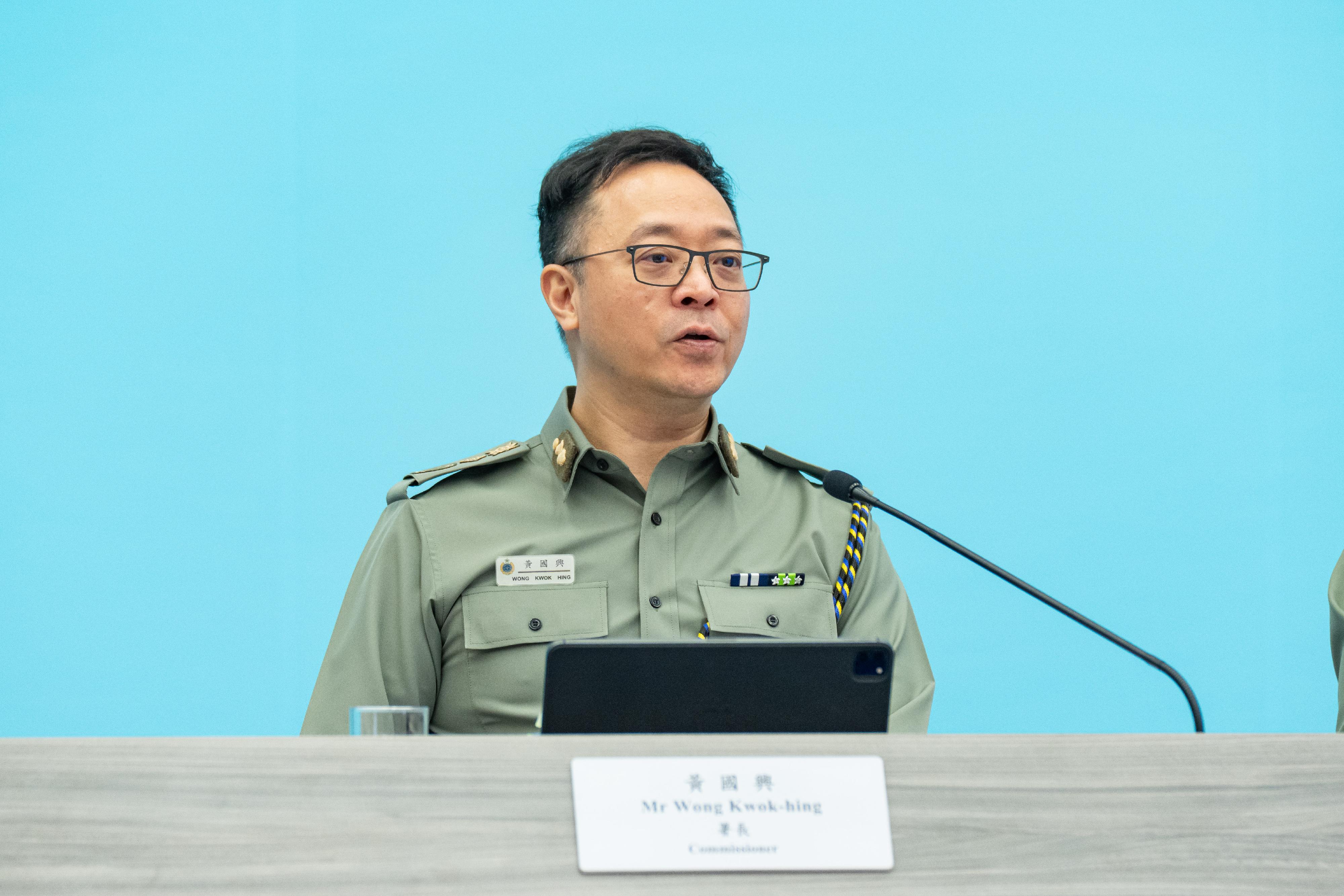 The Commissioner of Correctional Services, Mr Wong Kwok-hing, today (February 20) hosted the annual press conference on the Correctional Services Department's work over the past year.