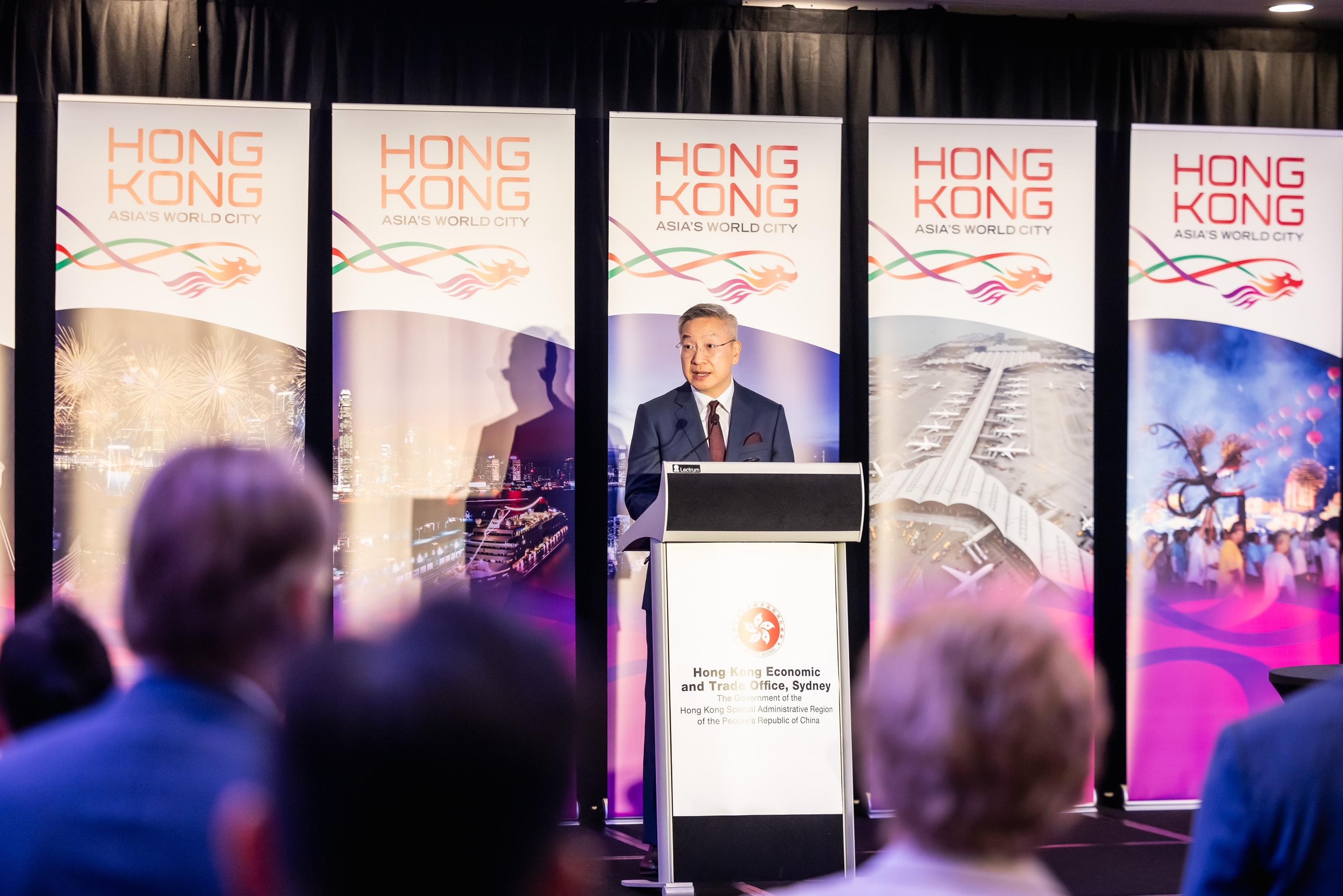 The Director of the Hong Kong Economic and Trade Office, Sydney, Mr Ricky Chong, delivered a welcoming speech at a Chinese New Year reception held in Perth, Australia, on February 18.
