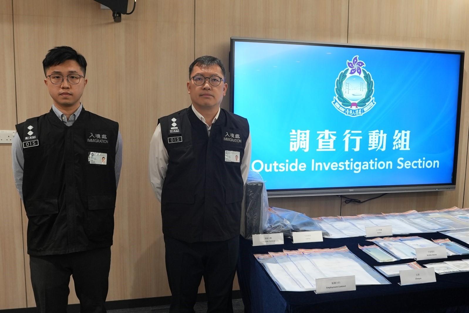 The Immigration Department conducted a surprise raid to a dishwashing company on February 27 and neutralised an illegal worker syndicate. Photo shows the items seized during the operation.