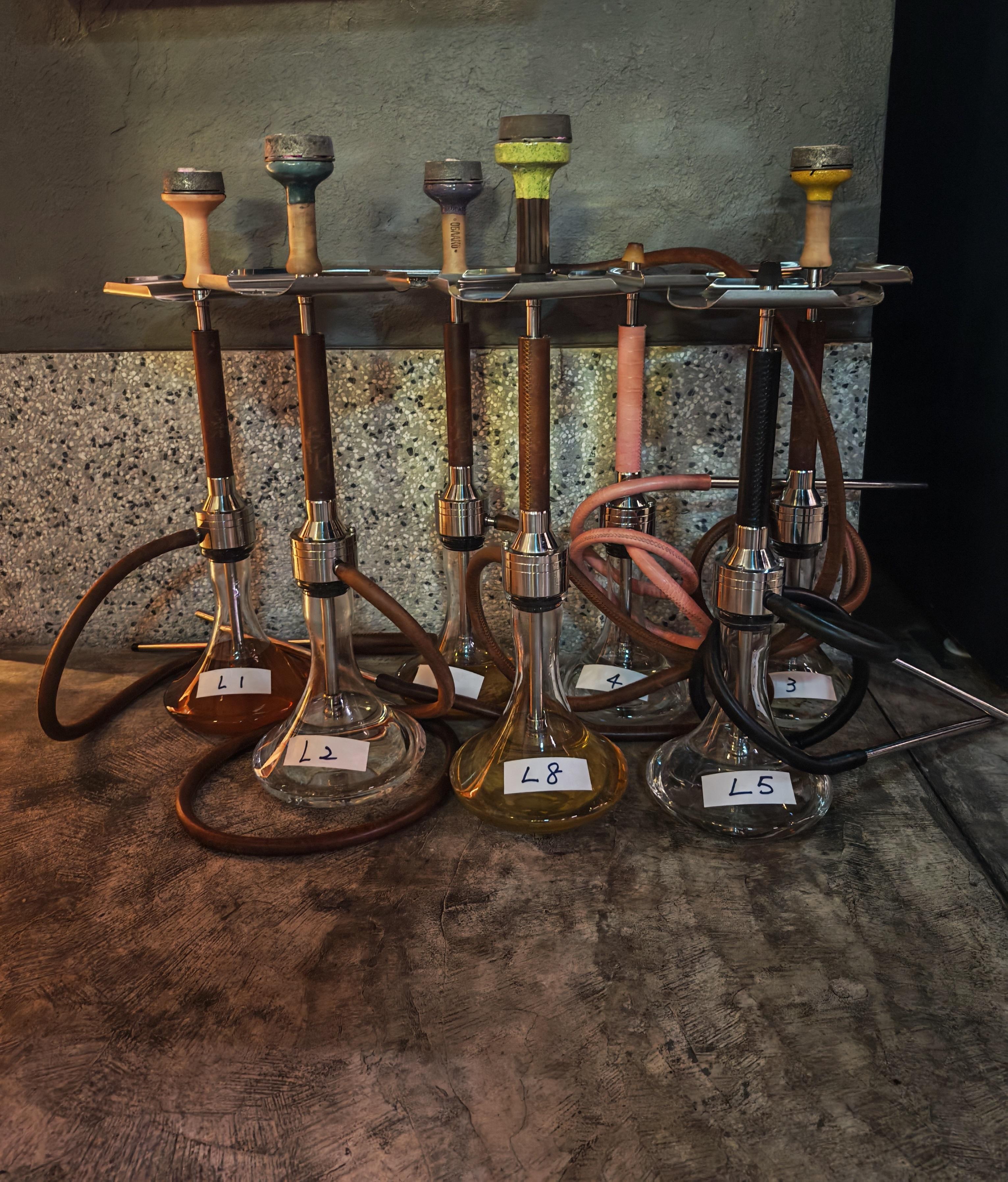 The Tobacco and Alcohol Control Office (TACO) of the Department of Health continued to clamp down on illegal waterpipe smoking in no smoking areas by conducting another enforcement operation, codenamed "Pipepurge", in Central last night (March 7) and issued a total of three fixed penalty notices (FPNs). Photo shows the waterpipes seized by the TACO officers during the operation.