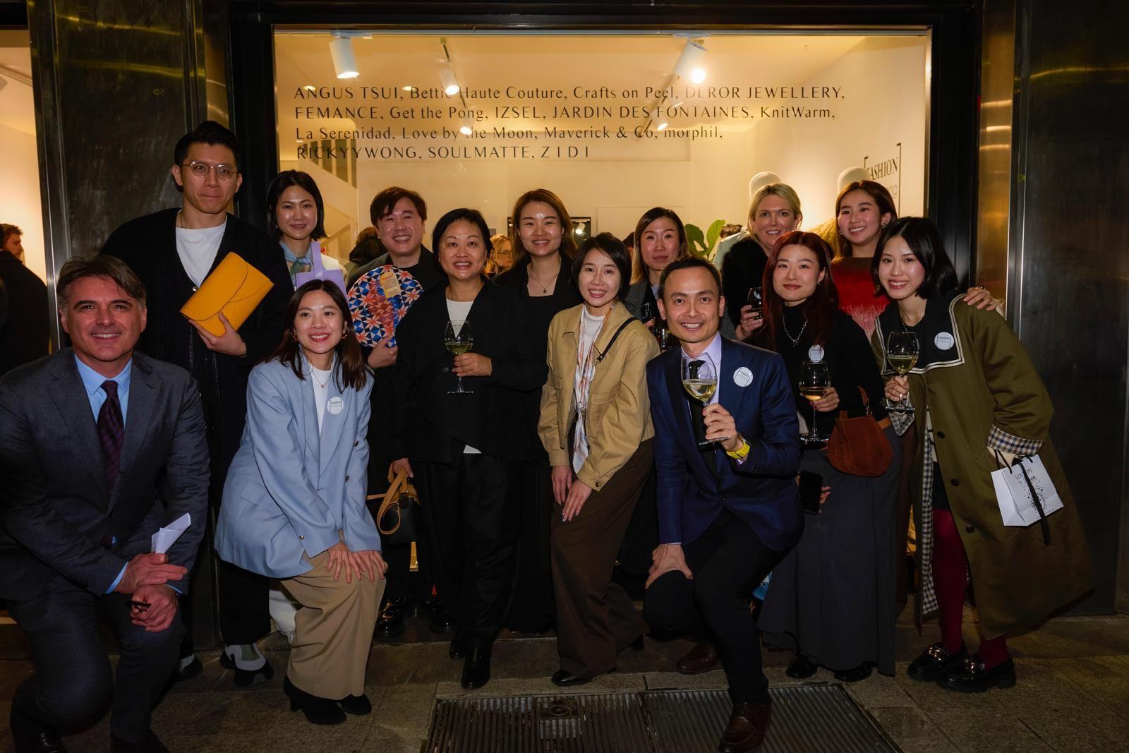 The Hong Kong Economic and Trade Office in Brussels sponsored the "Fashion Hong Kong Pop-Up Store in Milan" from March 7 to 30 (Milan time). Photo shows the Special Representative for Hong Kong Economic and Trade Affairs to the European Union, Ms Shirley Yung (first row, third left), and the Regional Director, Europe, Central Asia and Israel, Hong Kong Trade Development Council, Mr Chris Lo (first row, fifth left), with Hong Kong designers and other representatives.