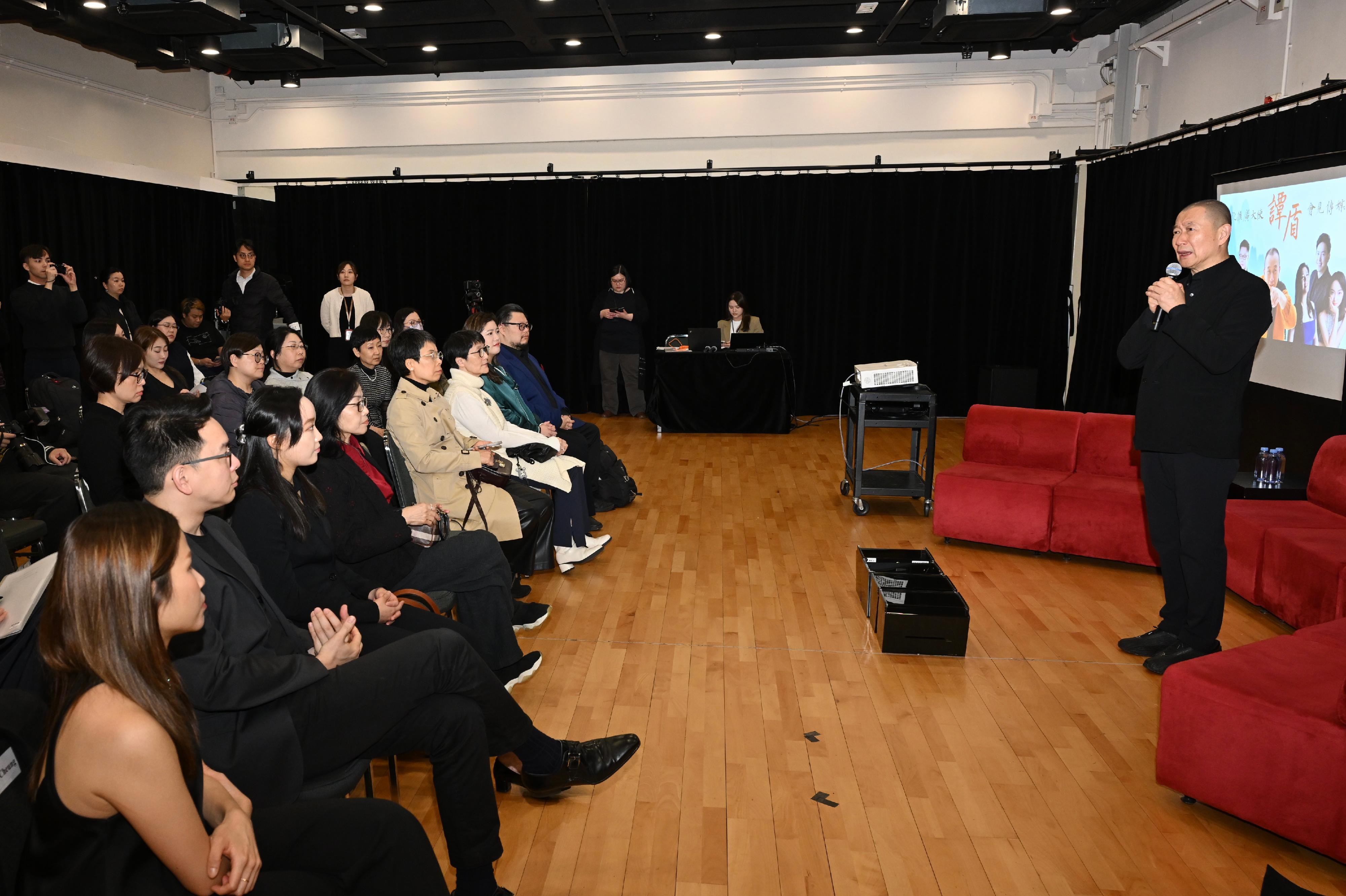 Hong Kong's Ambassador for Cultural Promotion, internationally renowned composer and conductor Tan Dun today (April 2) shared his performance projects in Hong Kong, Mainland China and overseas from this year and last year at the Hong Kong Cultural Centre. Photo shows Tan. 