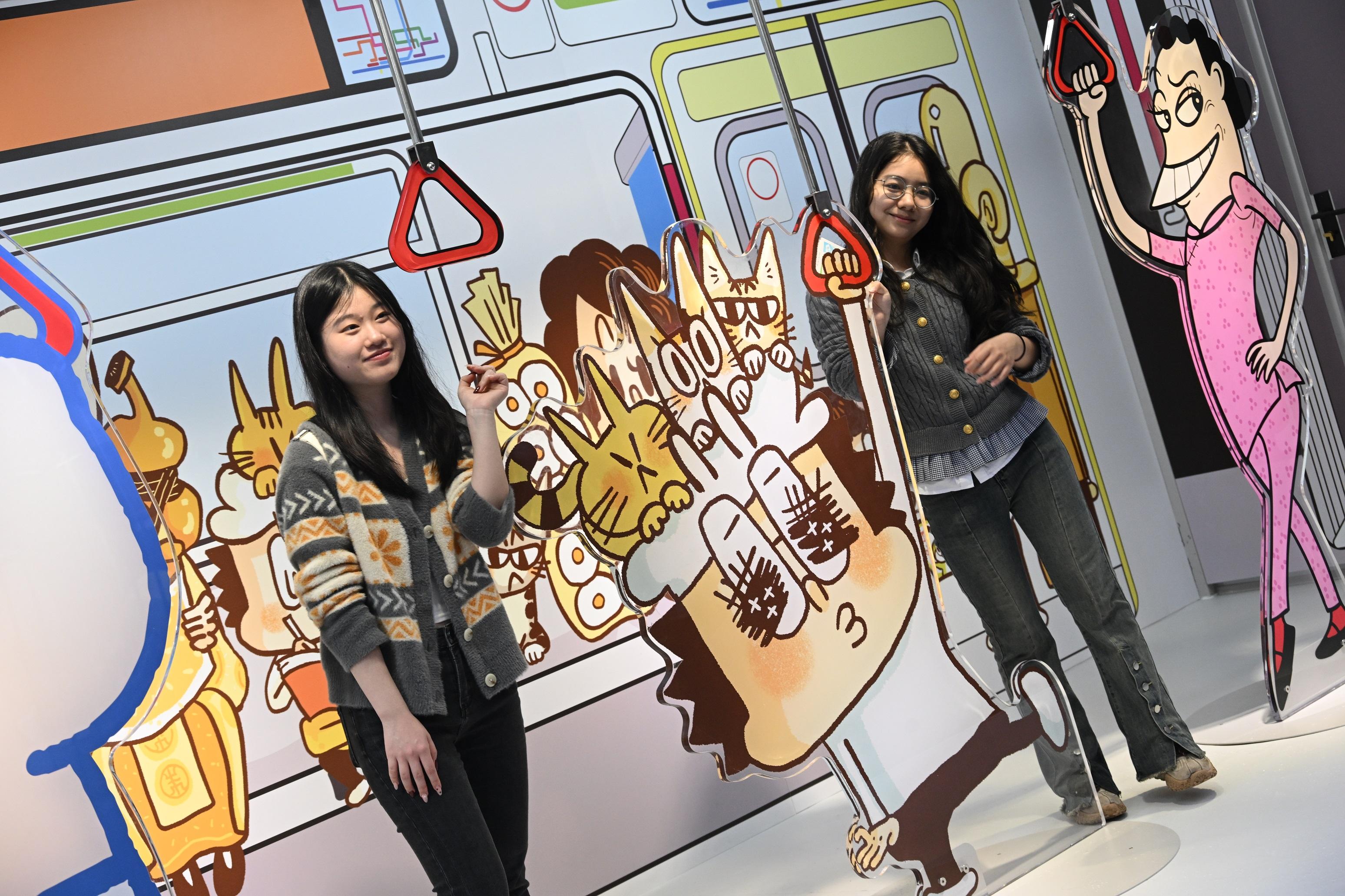 Outdoor music carnival "ImagineLand 2025", the highlight programme of the Hong Kong Pop Culture Festival 2025, is being held today and tomorrow (April 5 and 6) free of charge. Photo shows the "Comics Fun Experience Gallery" featuring Hong Kong comics and animation of different eras.
