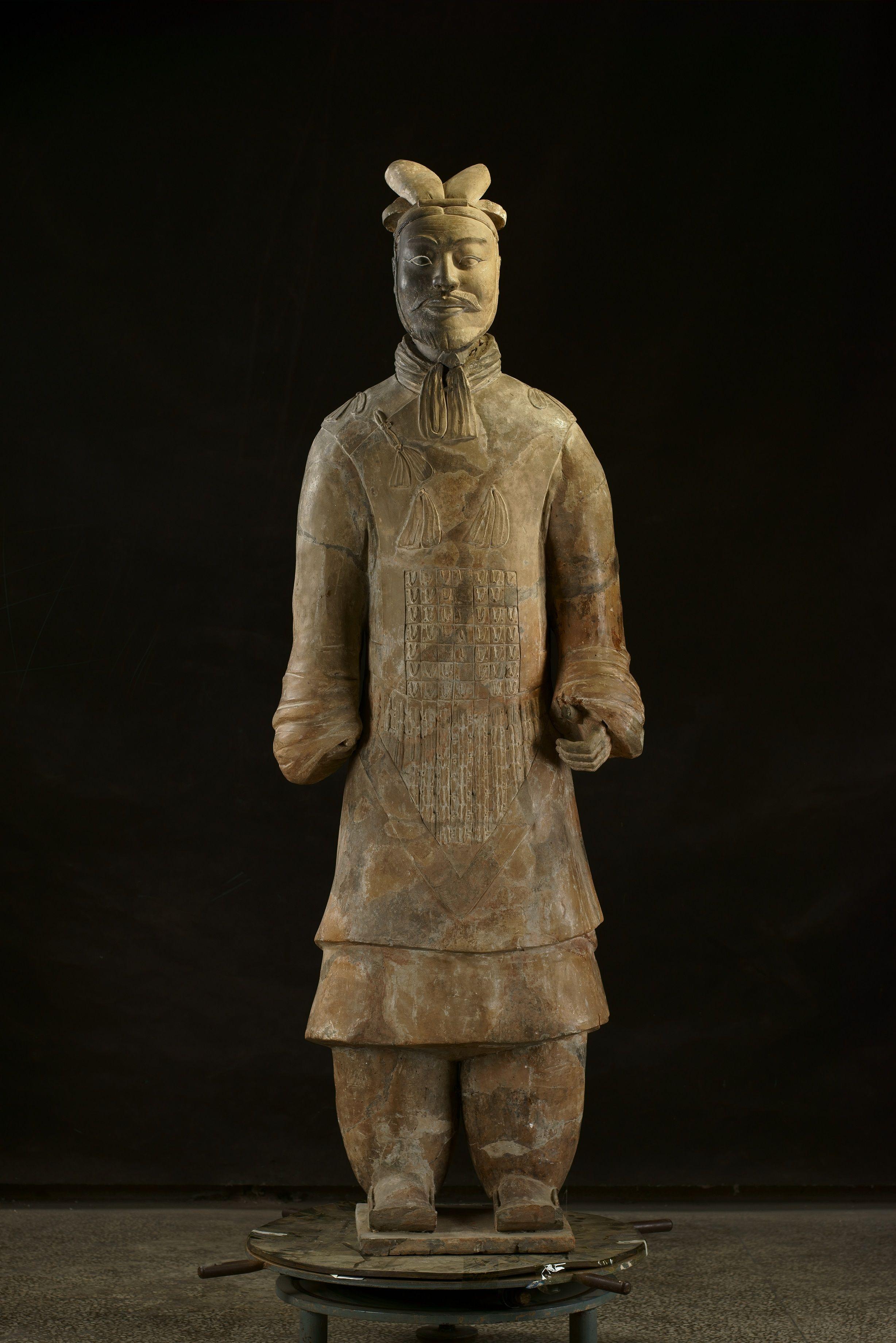 The Chinese Culture Festival 2025 will be held from June to September. Photo shows a terracotta armoured general of the Qin dynasty, one of the exhibits of "The Hong Kong Jockey Club Series: The Great Unity - Civilisation of the Qin and Han Dynasties in Shaanxi Province" exhibition.  