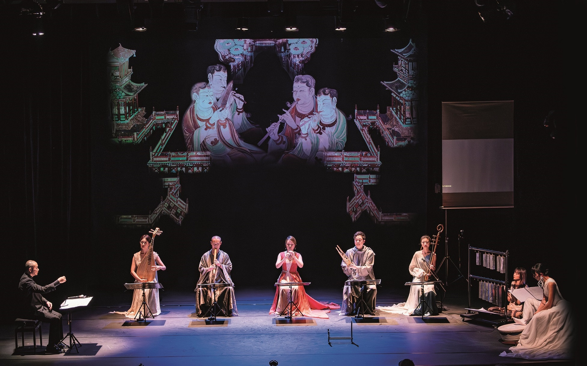 The Chinese Culture Festival (CCF) 2025 will be held from June to September. Photo shows a scene from "The Vanishing Mogao Caves", a "Tan Dun WE-Festival" programme under CCF's "Tea Culture" series.  