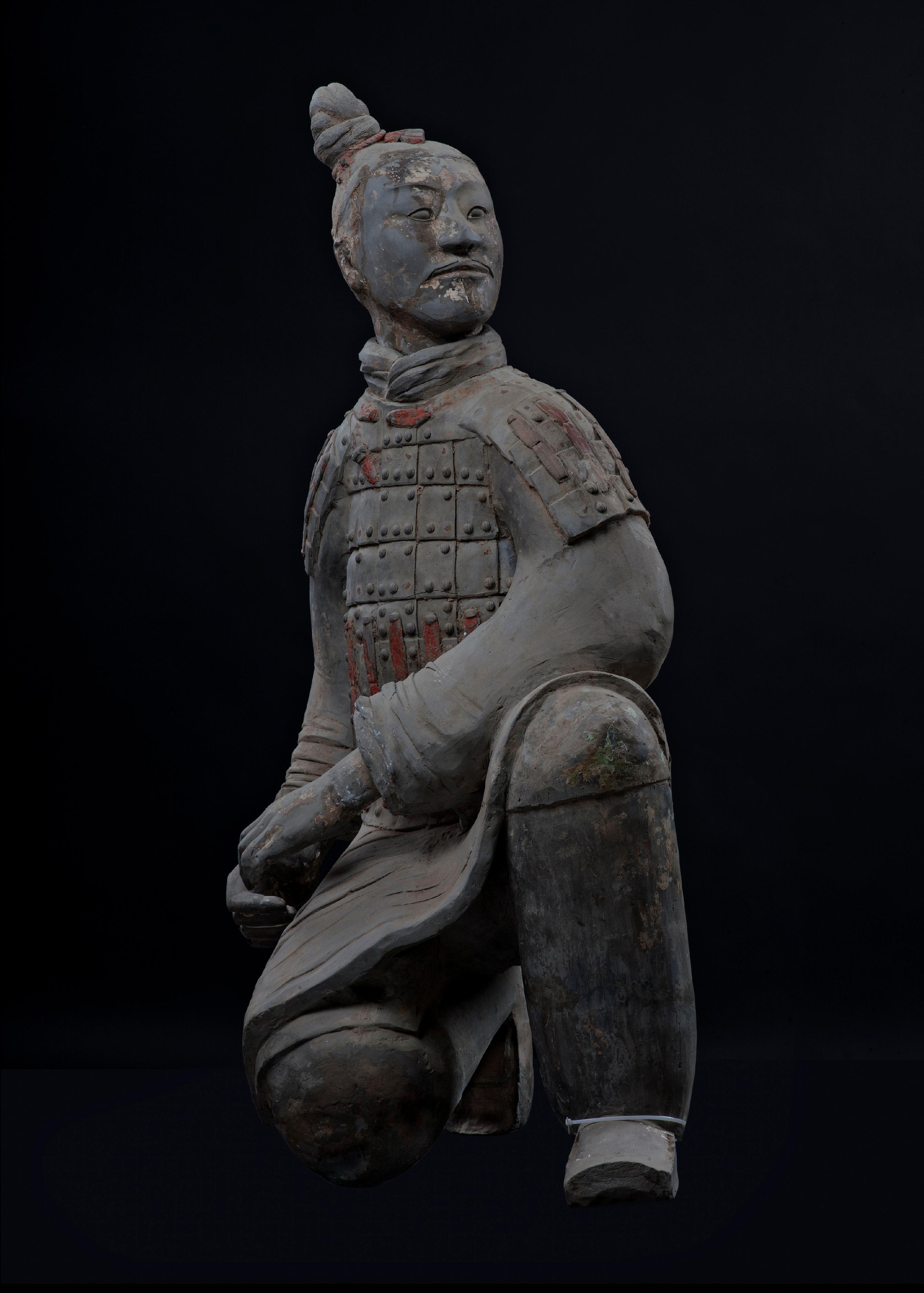 "The Hong Kong Jockey Club Series: The Great Unity - Civilisation of the Qin and Han Dynasties in Shaanxi Province" exhibition will be held at the Hong Kong Museum of History from April 16 to July 7. Photo shows a grade-one national treasure, Terracotta Kneeling Archer, from a collection of the Emperor Qinshihuang’s Mausoleum Site Museum.