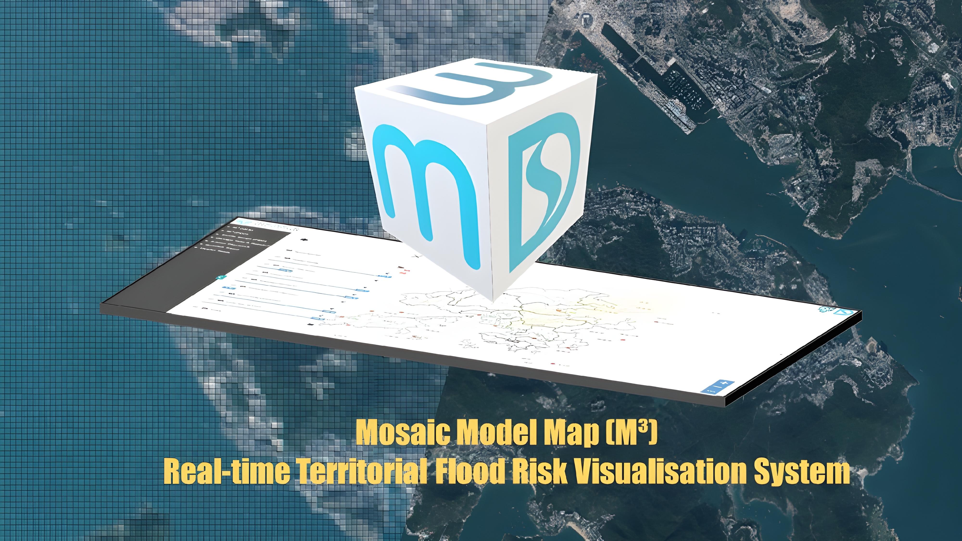 The Drainage Services Department achieved outstanding results at the 50th International Exhibition of Inventions of Geneva, winning a total of eight awards. Photo shows the Mosaic Model Map (M³) - Real-time territorial flood risk visualisation system leveraging Hydraulic Model Pre-run, Scenario Mapping and Mosaic Compilation technologies, which won the gold medal with the congratulations of jury.
