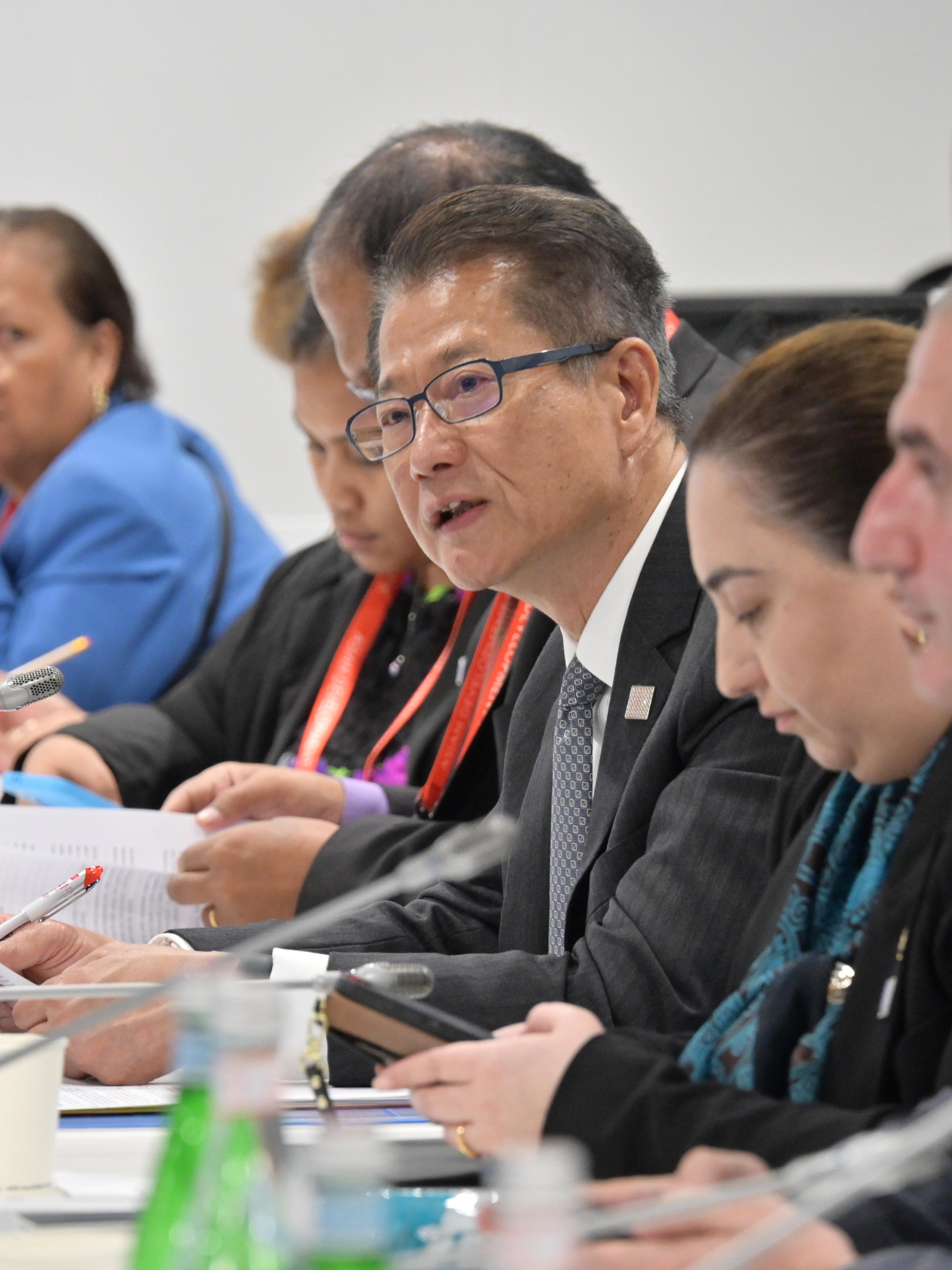 The Financial Secretary, Mr Paul Chan, attended the 58th Annual Meeting of the Asian Development Bank (ADB) in Milan, Italy yesterday (May 4, Milan time). Photo shows Mr Chan (second right) in the Constituency Meeting of the ADB Annual Meeting.