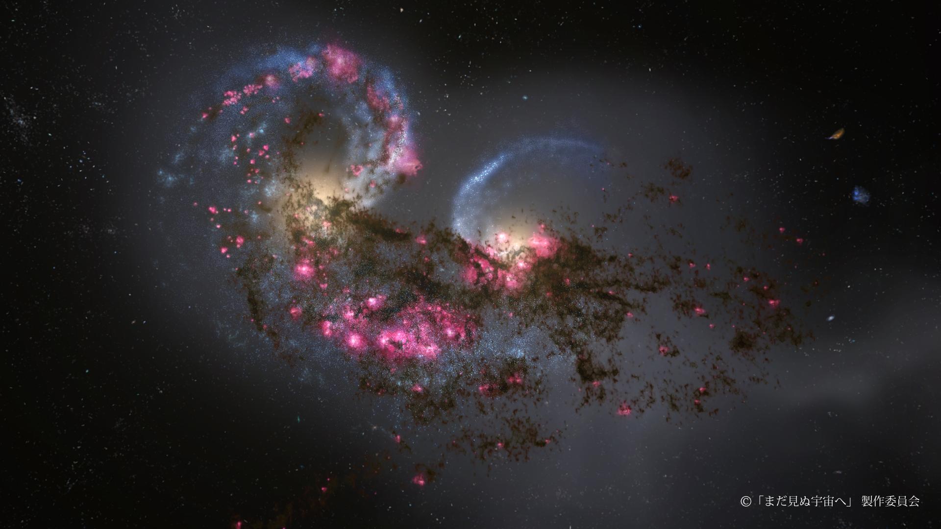 The Hong Kong Space Museum will launch a new sky show, "STARMAP to the Unseen Universe", at its Space Theatre from tomorrow (May 15), leading audiences on a journey in search of the universe's origin. Photo shows the collision and interaction of two galaxies. (Source of photo: TO THE UNSEEN UNIVERSE Production Committee)