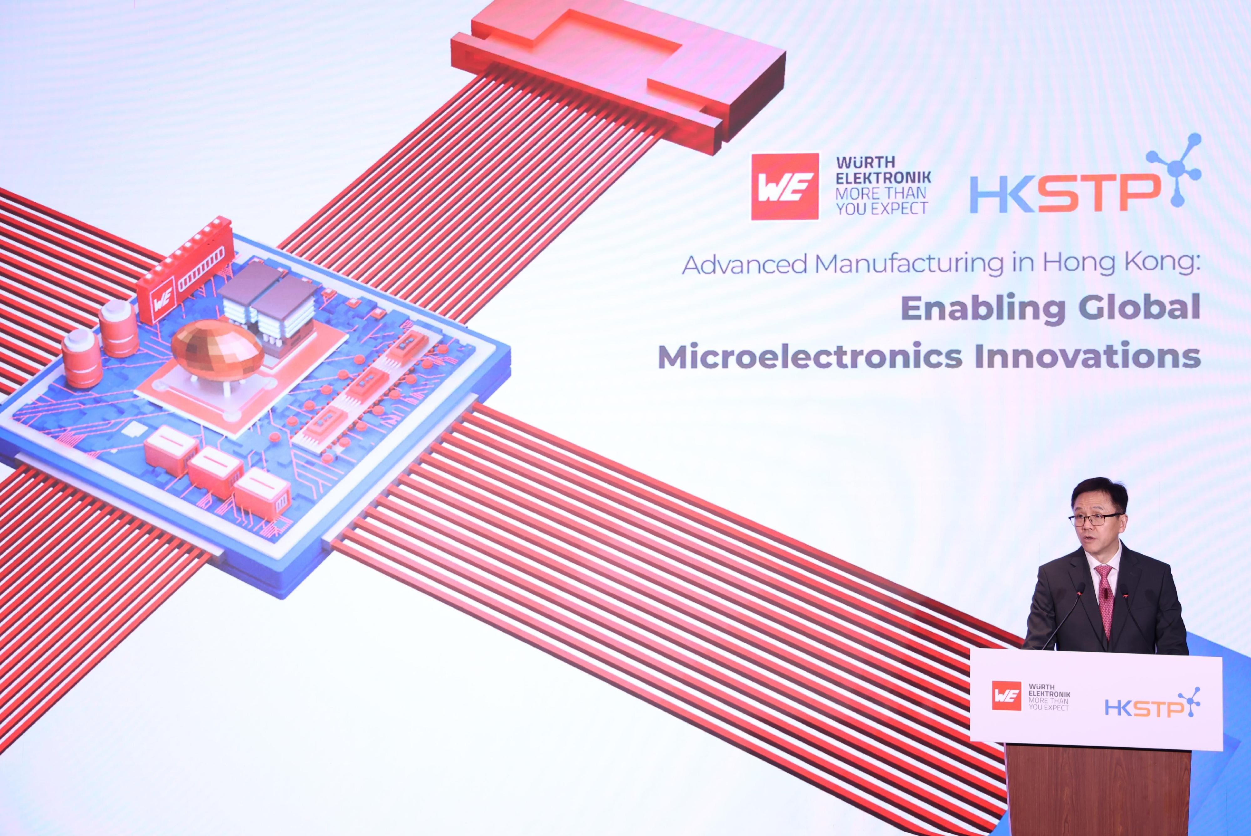 The Secretary for Innovation, Technology and Industry, Professor Sun Dong, speaks at HKSTP x Würth Elektronik Advanced Manufacturing in Hong Kong: Enabling Global Microelectronics Innovations today (May 23).
 

 
 
