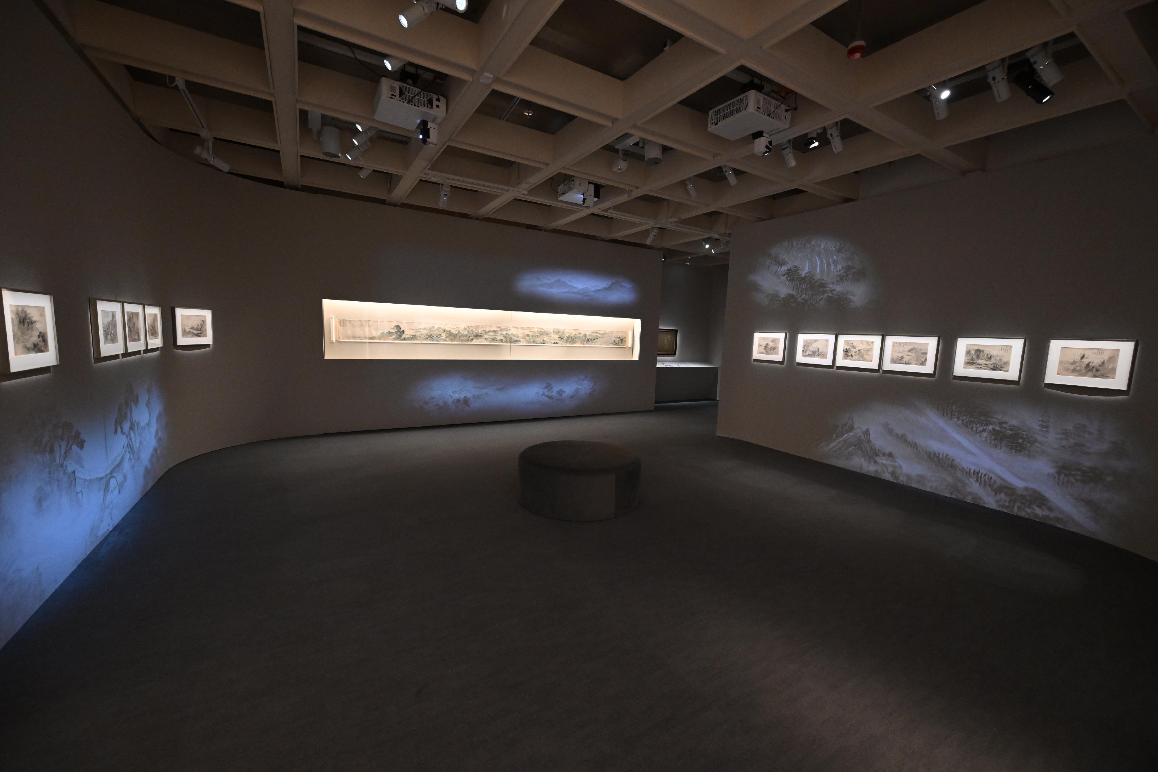 The opening ceremony of the "The Pride of Hong Kong: Three Preeminent Collections of Ancient Paintings and Calligraphies" exhibition was held today (June 10) at the Hong Kong Museum of Art. Photo shows the exhibition showcasing works of the late Ming and early Qing painter Huang Xiangjian's reunion journey series from the Xubaizhai, Chih Lo Lou and Bei Shan Tang collections.