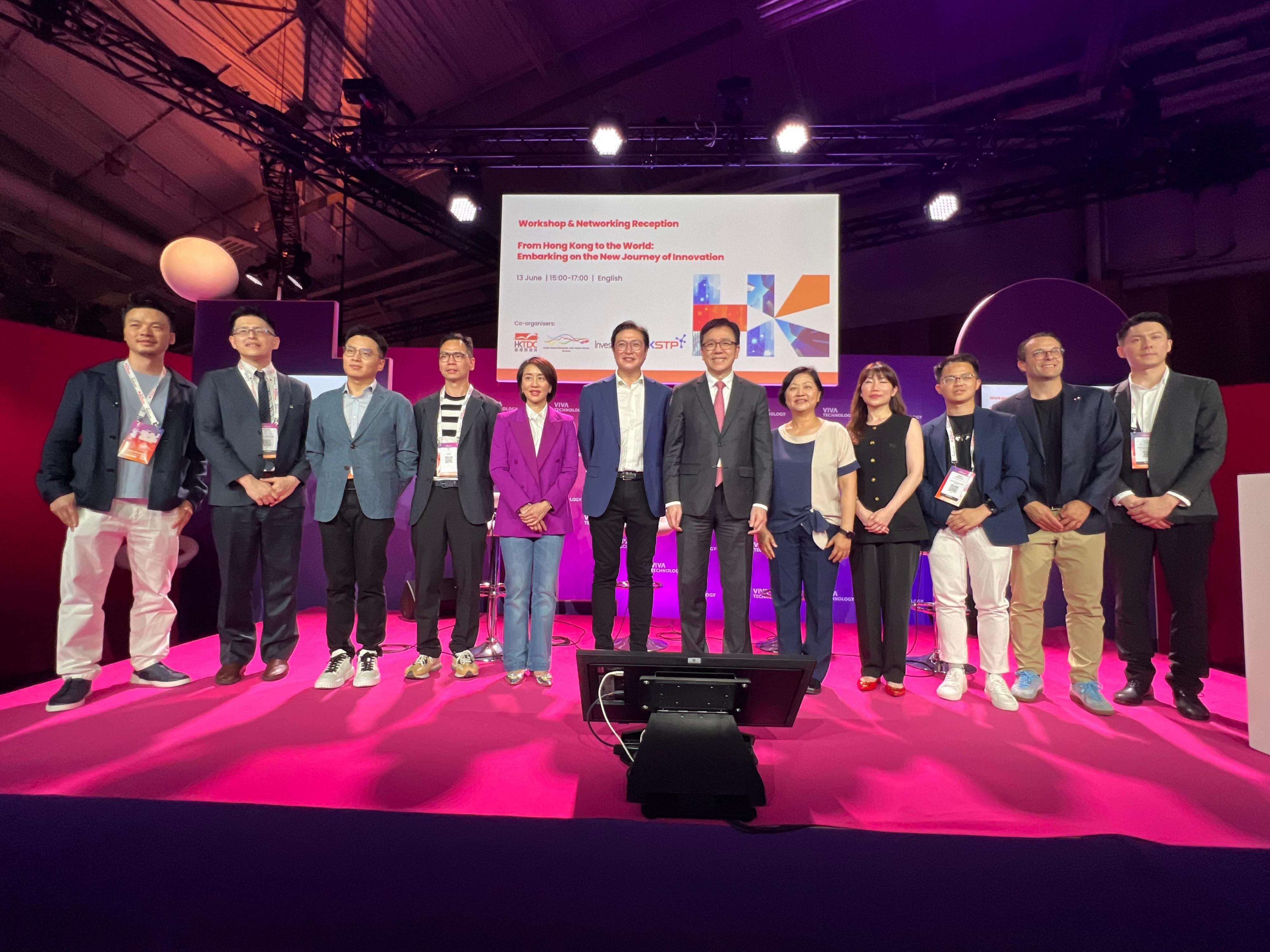 The Secretary for Innovation, Technology and Industry, Professor Sun Dong (sixth right), attended a seminar and networking reception organised by the Hong Kong Trade Development Council in Viva Technology 2025 in Paris, France on June 13 (Paris time).
