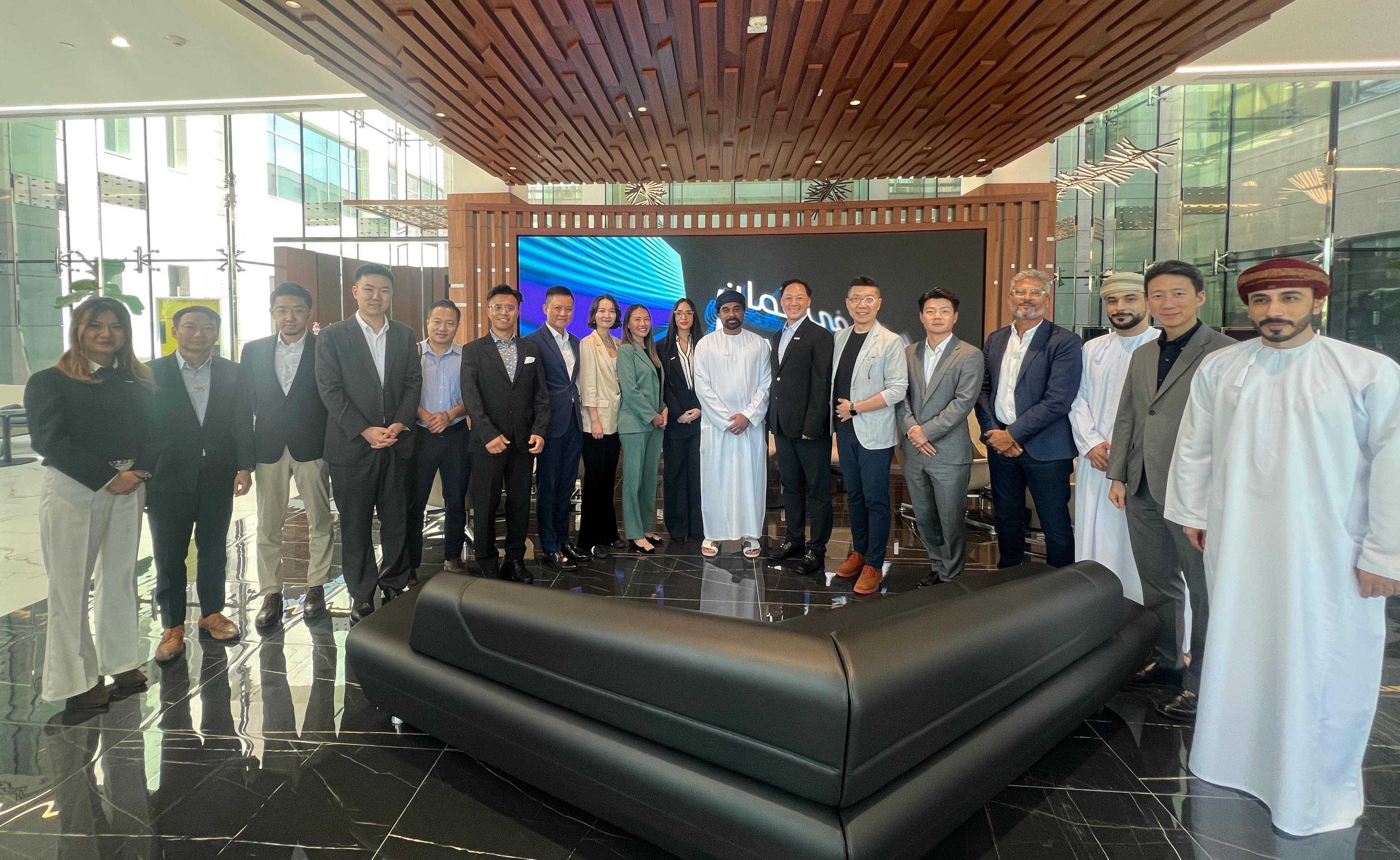Invest Hong Kong (InvestHK) embarked on a visit to the Gulf Cooperation Council region from May 9 to 16, with stops in Oman and the United Arab Emirates. Photo shows representatives of InvestHK and delegates participating in a meeting with Invest Oman and Omani stakeholders in Muscat on May 11 (Muscat time).
