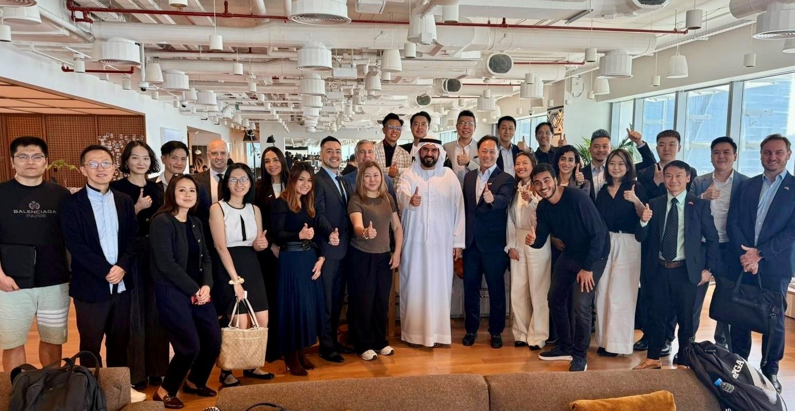 Invest Hong Kong (InvestHK) embarked on a visit to the Gulf Cooperation Council region from May 9 to 16, with stops in Oman and the United Arab Emirates. Photo shows representatives of InvestHK and delegates participating in a meeting with Hub71 at the Abu Dhabi Global Market on May 14 (Abu Dhabi time).