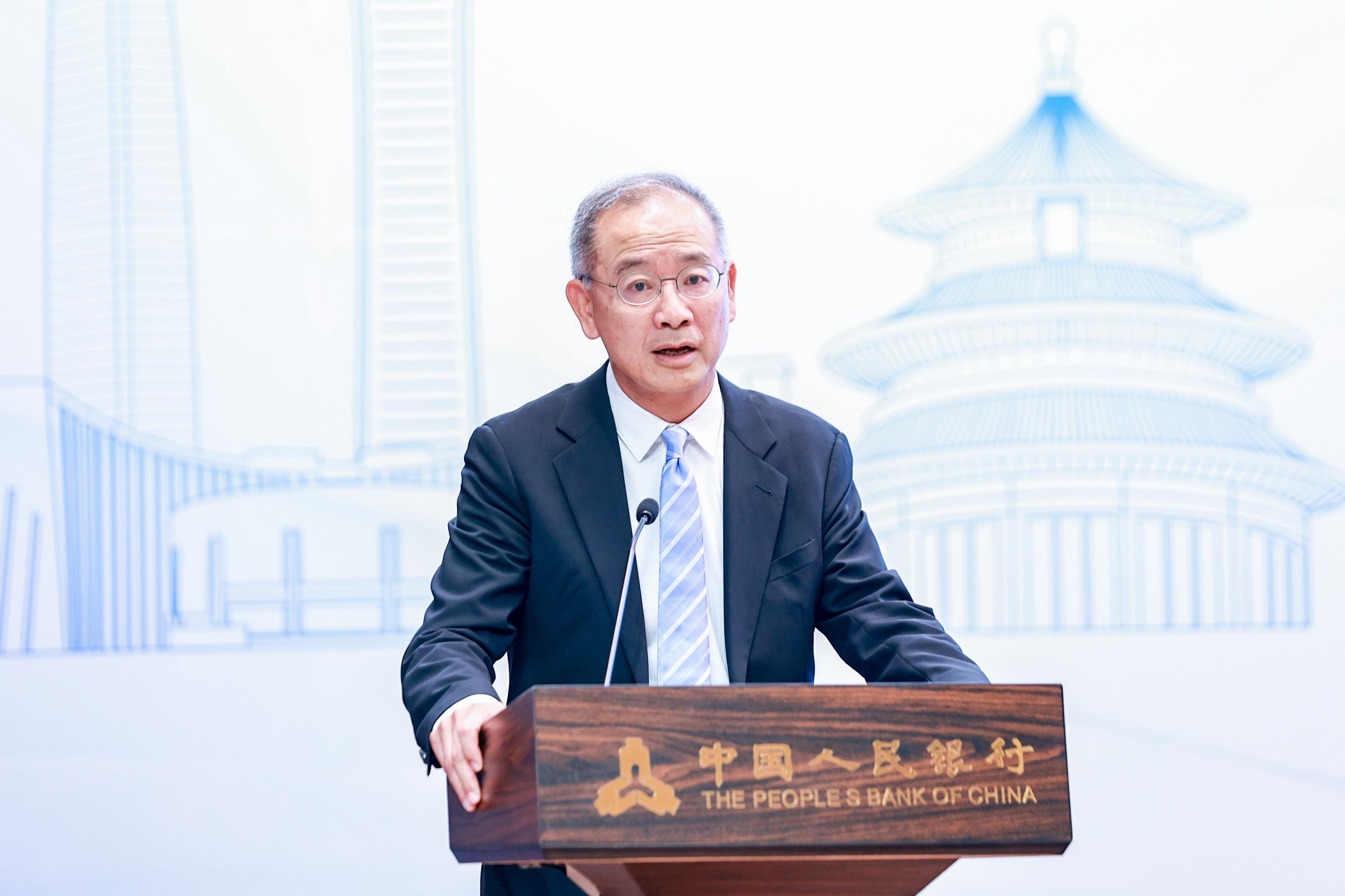 香港金融管理局總裁余偉文今日（六月二十日）在北京舉行的「跨境支付通」啓動儀式上致辭。