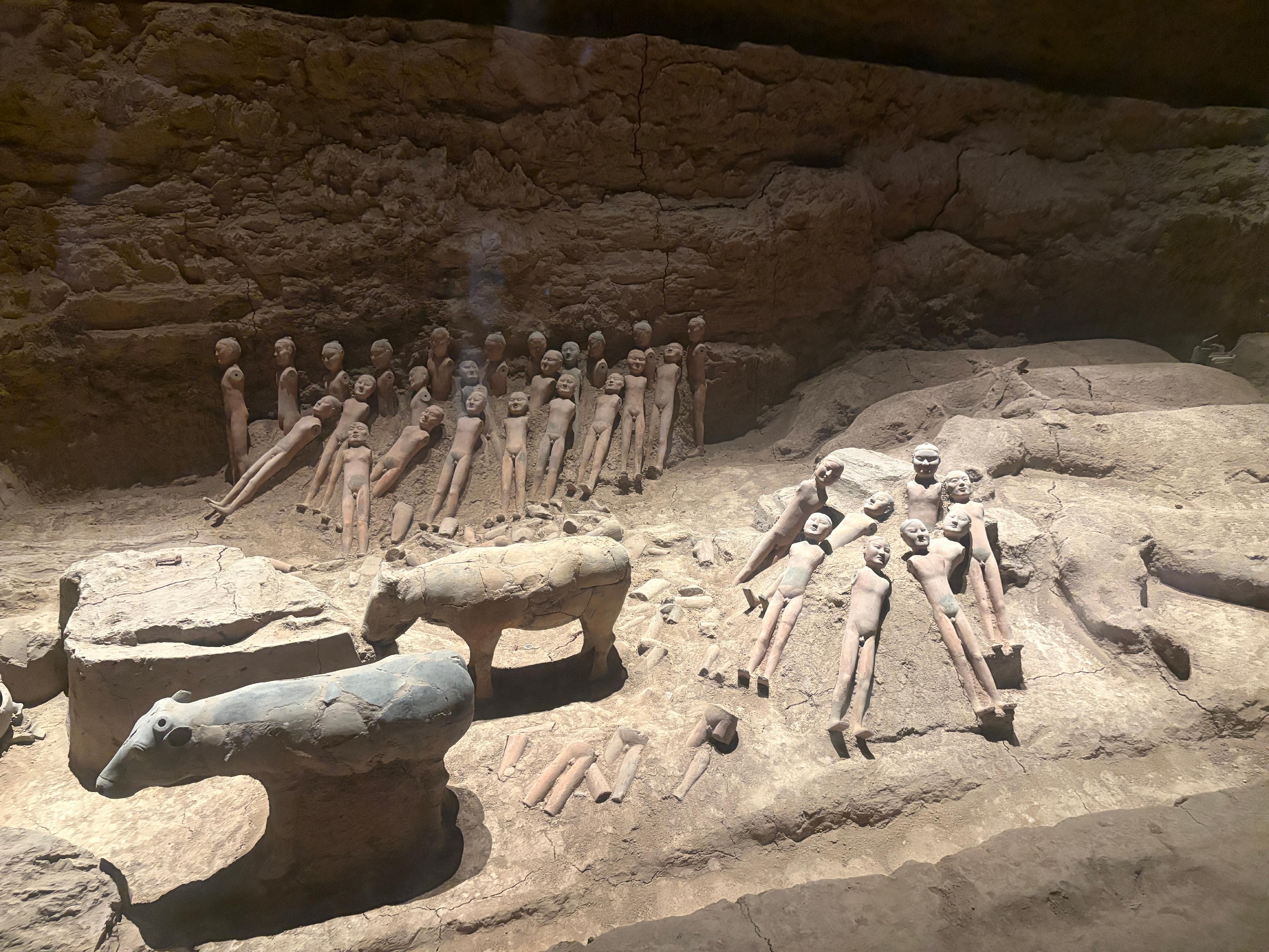 The teacher study tour to Shaanxi on the ancient civilisation of the Qin and Han dynasties, co-organised by the Chinese Culture Promotion Office of the Leisure and Cultural Services Department and the Education Bureau, led 23 secondary school Chinese history teachers to visit various major museums and cultural institutions in Xi'an from June 27 to July 1. Photo shows one of the burial pits of the Hanyangling Museum. 
