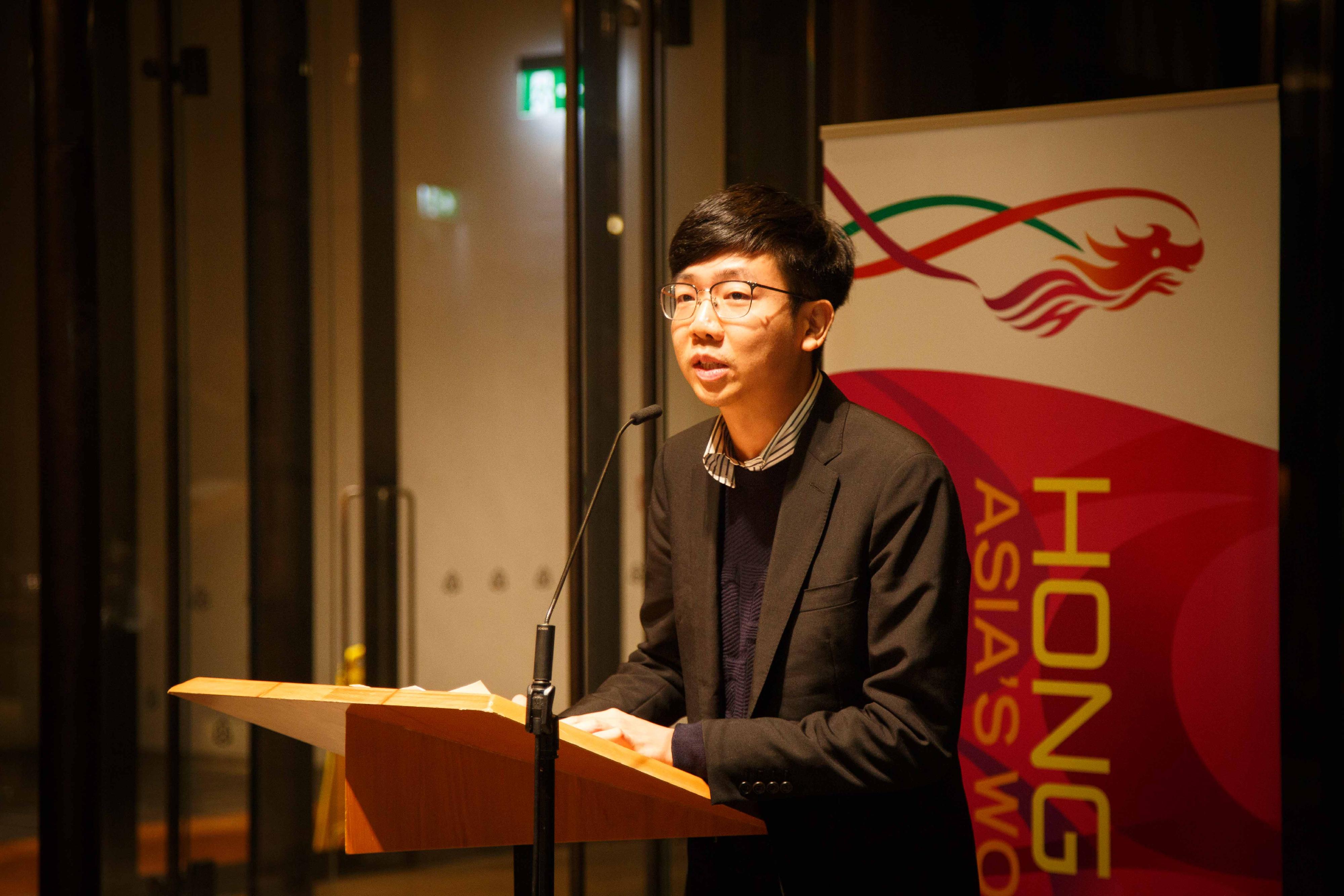 The Hong Kong Economic and Trade Office, Sydney (Sydney ETO) hosted a pre-performance reception in Auckland yesterday (July 11) to celebrate the Hong Kong Children Choir's debut visit to New Zealand. Photo shows the Deputy Director of the Sydney ETO, Mr Timothy Chau, delivering a speech at the reception. 