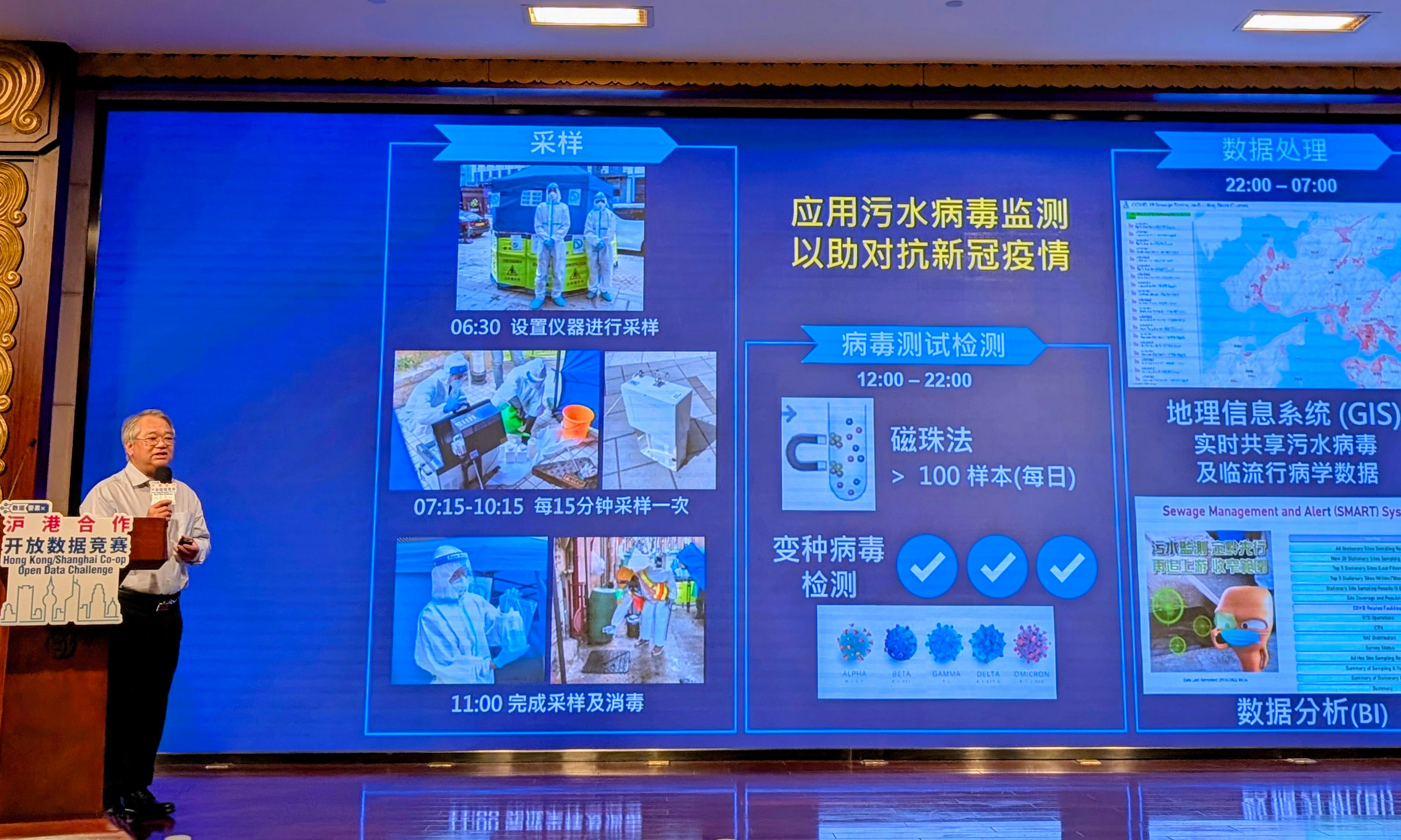 環境保護署署長徐浩光博士八月二十七日於「數據要素x滬港合作開放數據競賽2025」頒獎典禮上，分享特區政府有關智慧環境治理策略與實踐。