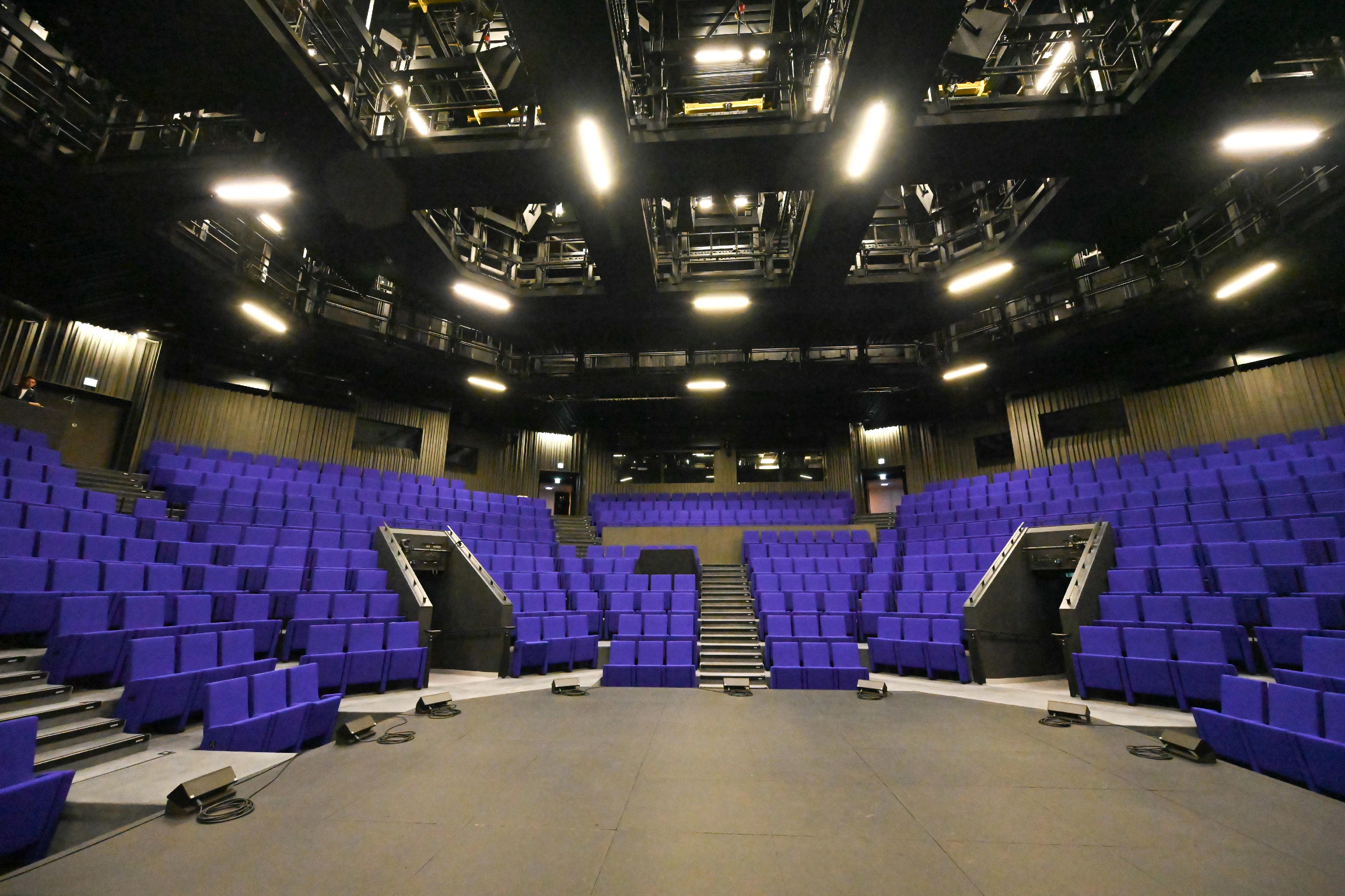 The East Kowloon Cultural Centre (EKCC) will be in full operation from November and present the EKCC Opening Season programmes from November to February, 2026. As a new and world-class performance venue, the EKCC is the first venue under the Leisure and Cultural Services Department committed to advocating the integration of arts and technology, as well as a flagship performance venue for long-running performances. Photo shows one of the performing facilities at the EKCC, The Theatre.
