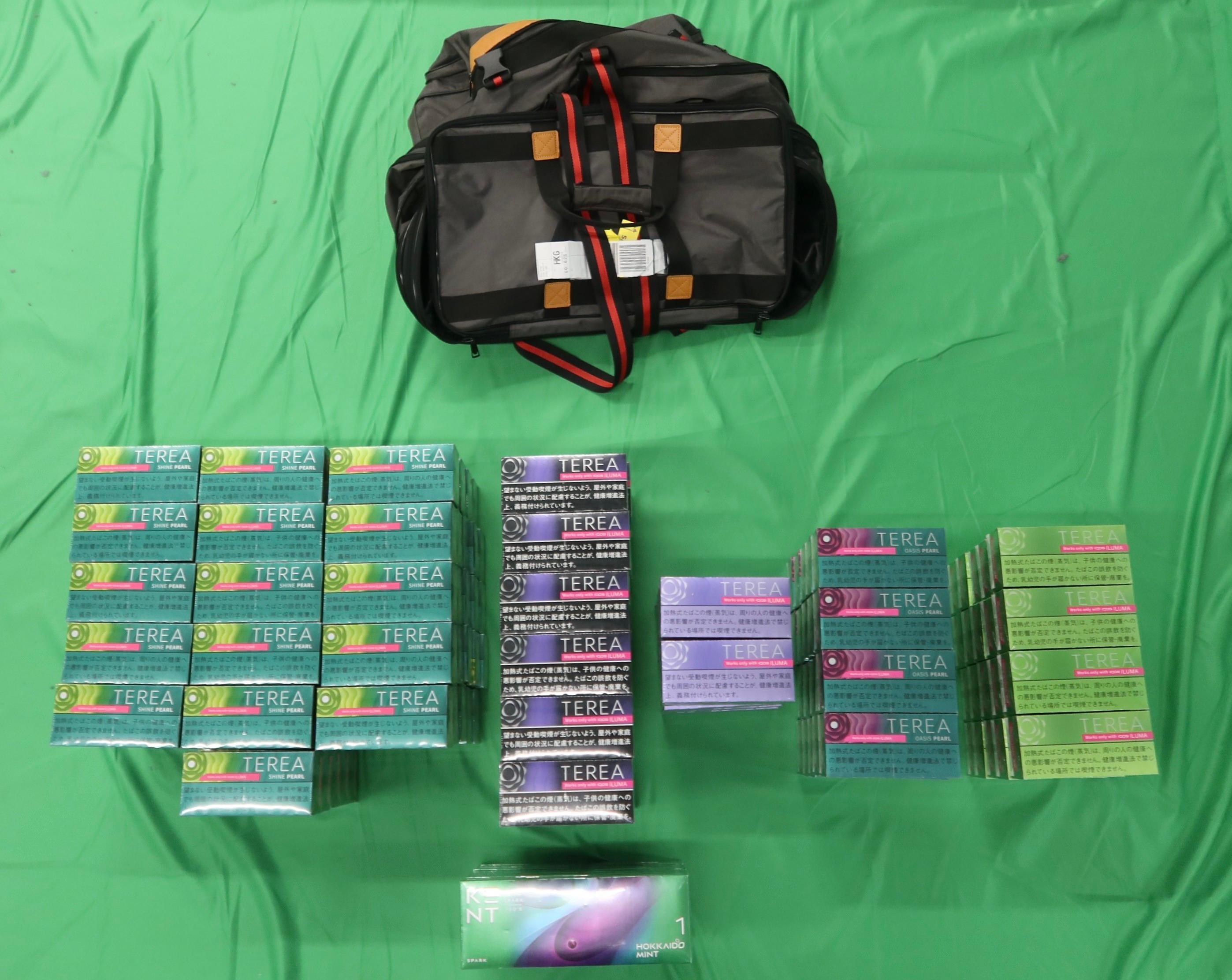 A 25-year-old incoming passenger was sentenced to six months' imprisonment by the West Kowloon Magistrates' Courts today (October 9) for importing alternative smoking products, in contravention of the Import and Export Ordinance. Photo shows the alternative smoking products seized.