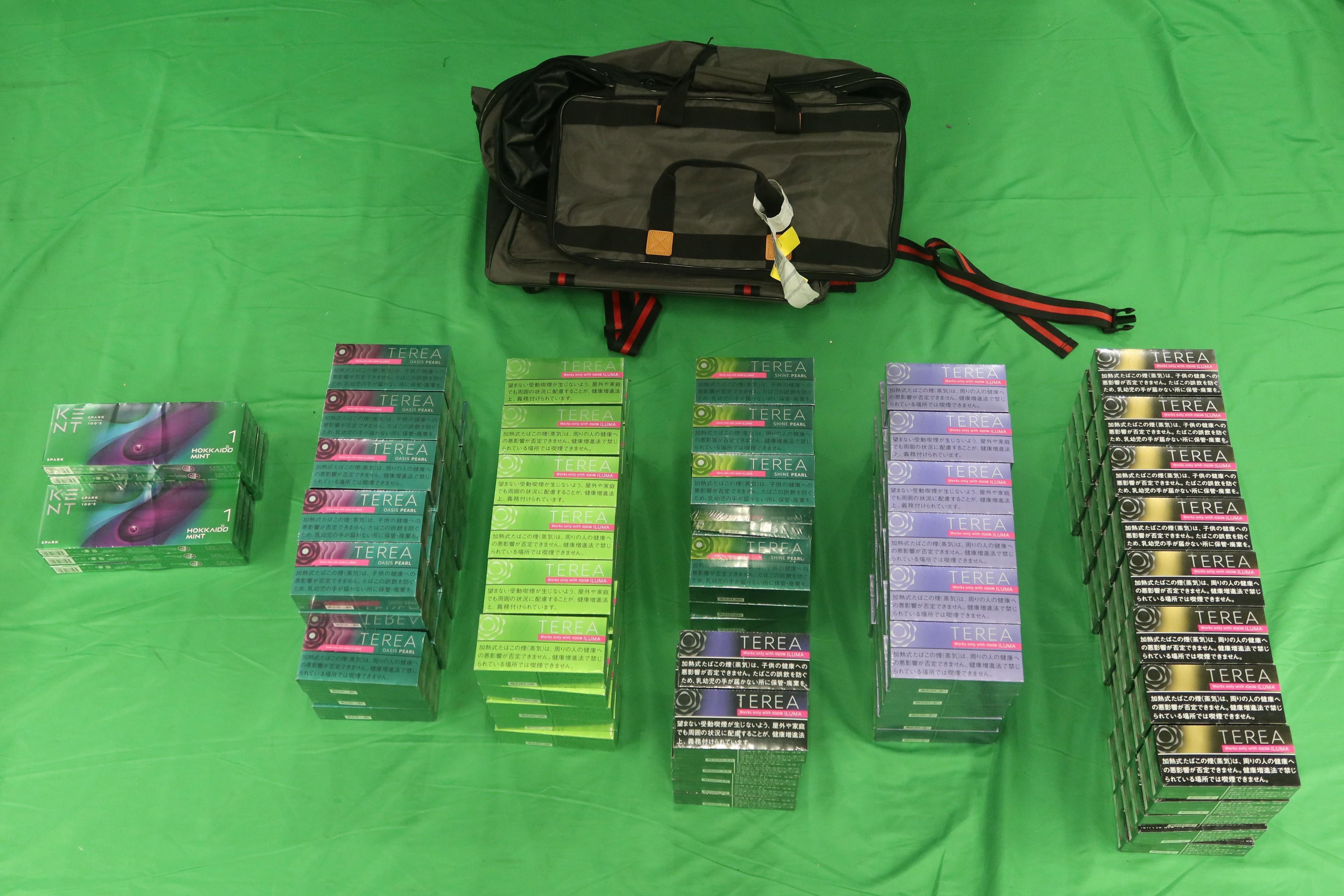 A 38-year-old incoming passenger was sentenced to six months' imprisonment by the West Kowloon Magistrates' Courts today (October 9) for importing alternative smoking products, in contravention of the Import and Export Ordinance. Photo shows the alternative smoking products seized.