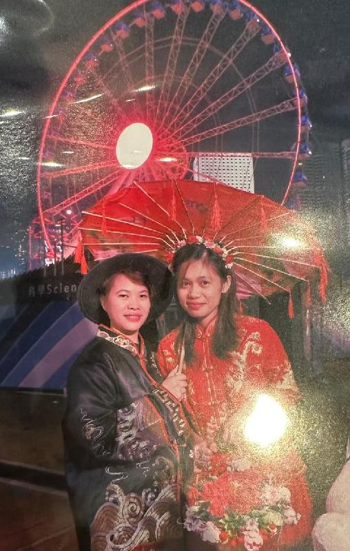 24-year-old woman, Pabuaya Imee-mahilum (left), is about 1.55 metres tall, 50 kilograms in weight and of medium build. She has a round face with yellow complexion and short brown hair. She was last seen wearing a dark blue denim top, dark blue denim shorts and white shoes.

33-year-old woman, Tibay Aleli-perez (right), is about 1.58 metres tall, 50 kilograms in weight and of thin build. She has a round face with yellow complexion and long black hair. She was last seen wearing a light blue long-sleeved top, light blue denim trousers and white shoes.
