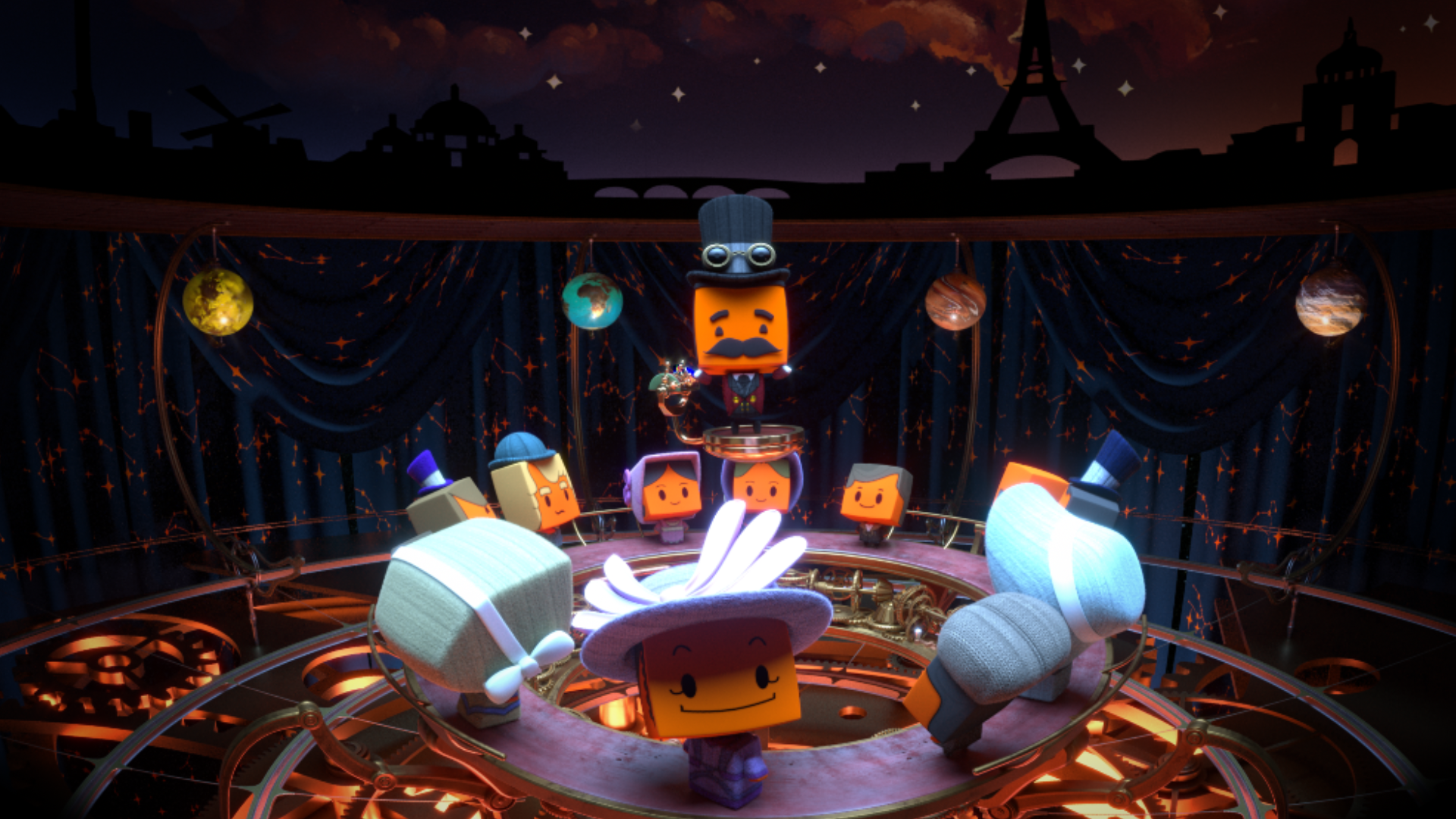 香港太空館天象廳明日（十月十五日）起放映全新立體球幕電影《太陽系大冒險3D》，帶領觀眾認識各大行星，以及太陽的威力。圖示「大鬍子領隊」向大家介紹他精密的太陽系儀。