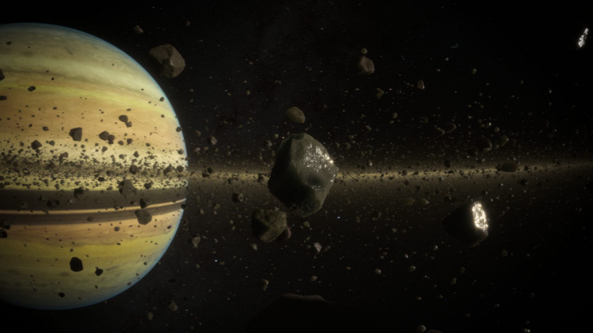 香港太空館天象廳明日（十月十五日）起放映全新立體球幕電影《太陽系大冒險3D》，帶領觀眾認識各大行星，以及太陽的威力。圖示擁有太陽系內最多衞星的土星，其壯觀的光環由無數冰塊和塵埃組成。