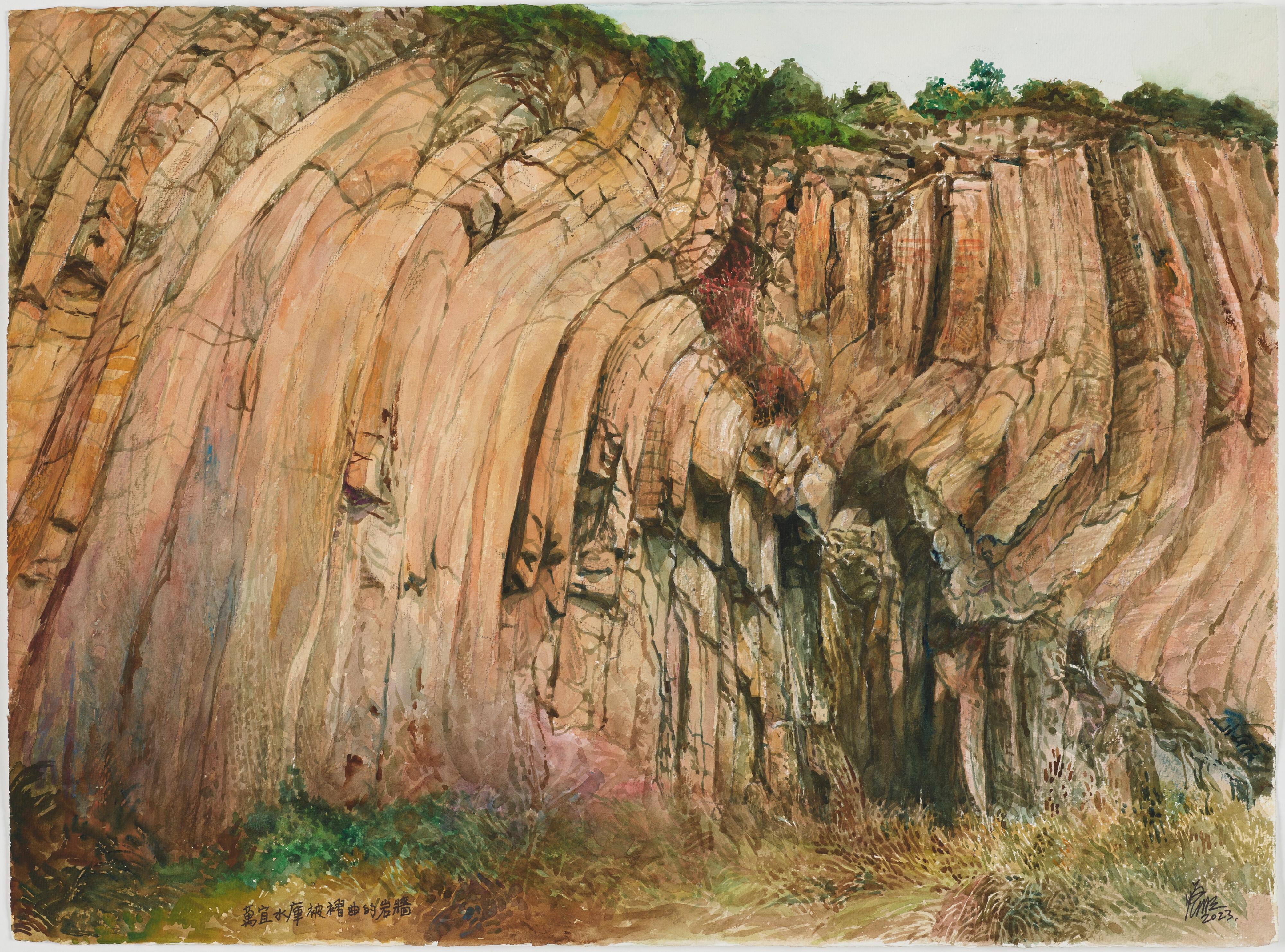 The Hong Kong Museum of Art has received a donation of 100 artworks from artist Kong Kai-ming for the museum's permanent collection. Photo shows Kong's watercolour painting depicting the High Island Reservoir.