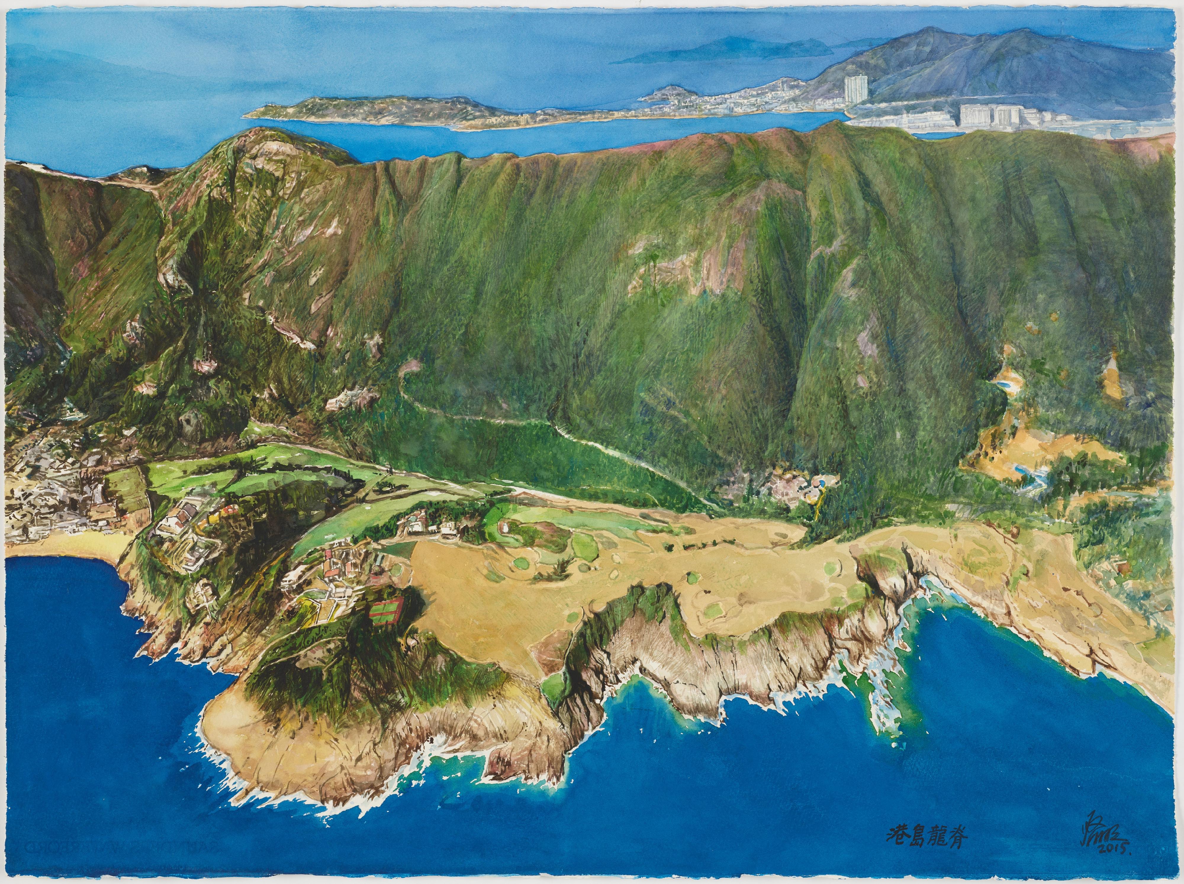 The Hong Kong Museum of Art has received a donation of 100 artworks from artist Kong Kai-ming for the museum's permanent collection. Photo shows Kong's watercolour painting depicting the Dragon's Back.