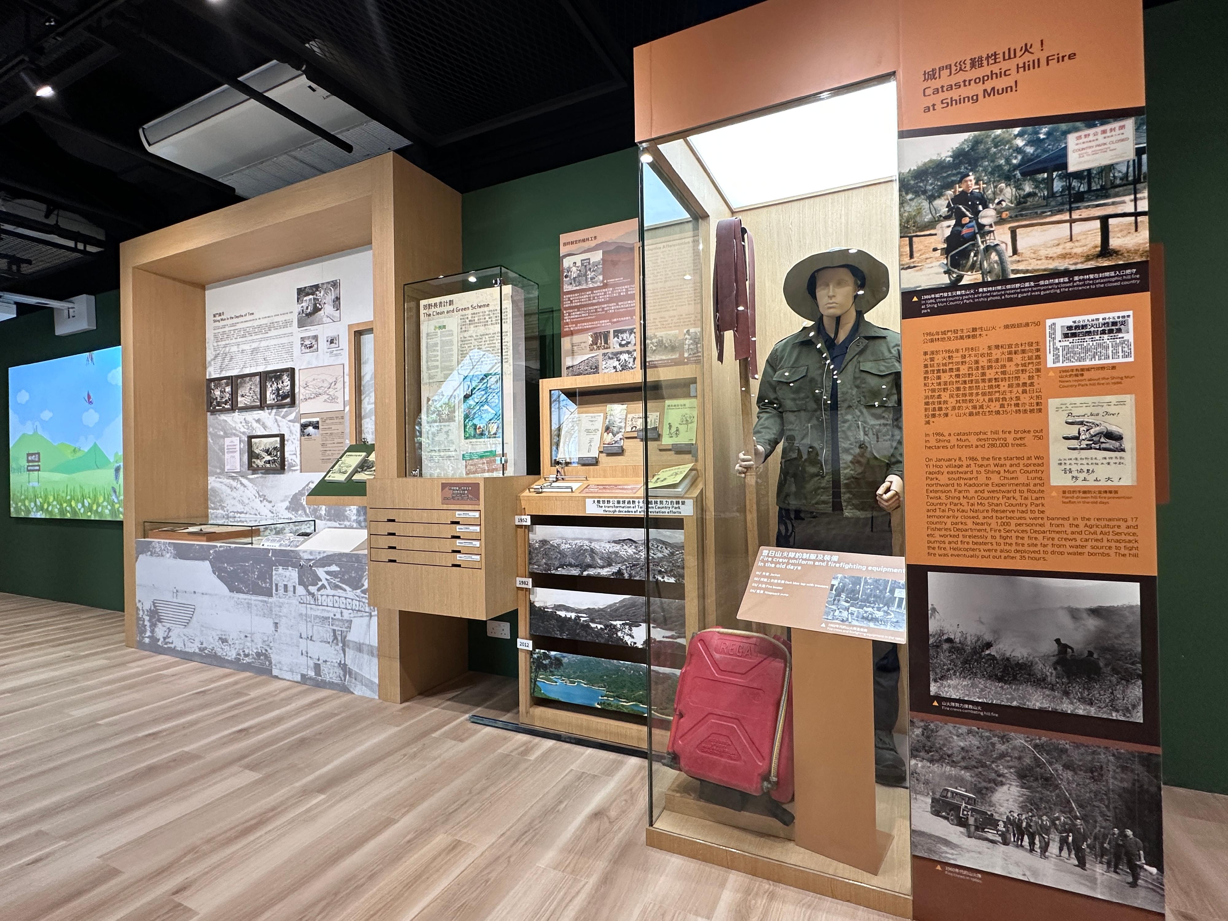 The Shing Mun Country Park Visitor Centre has completed comprehensive renovation works and will reopen tomorrow (November 1). Photo shows an exhibition gallery showcasing the historical changes of Shing Mun Country Park.
