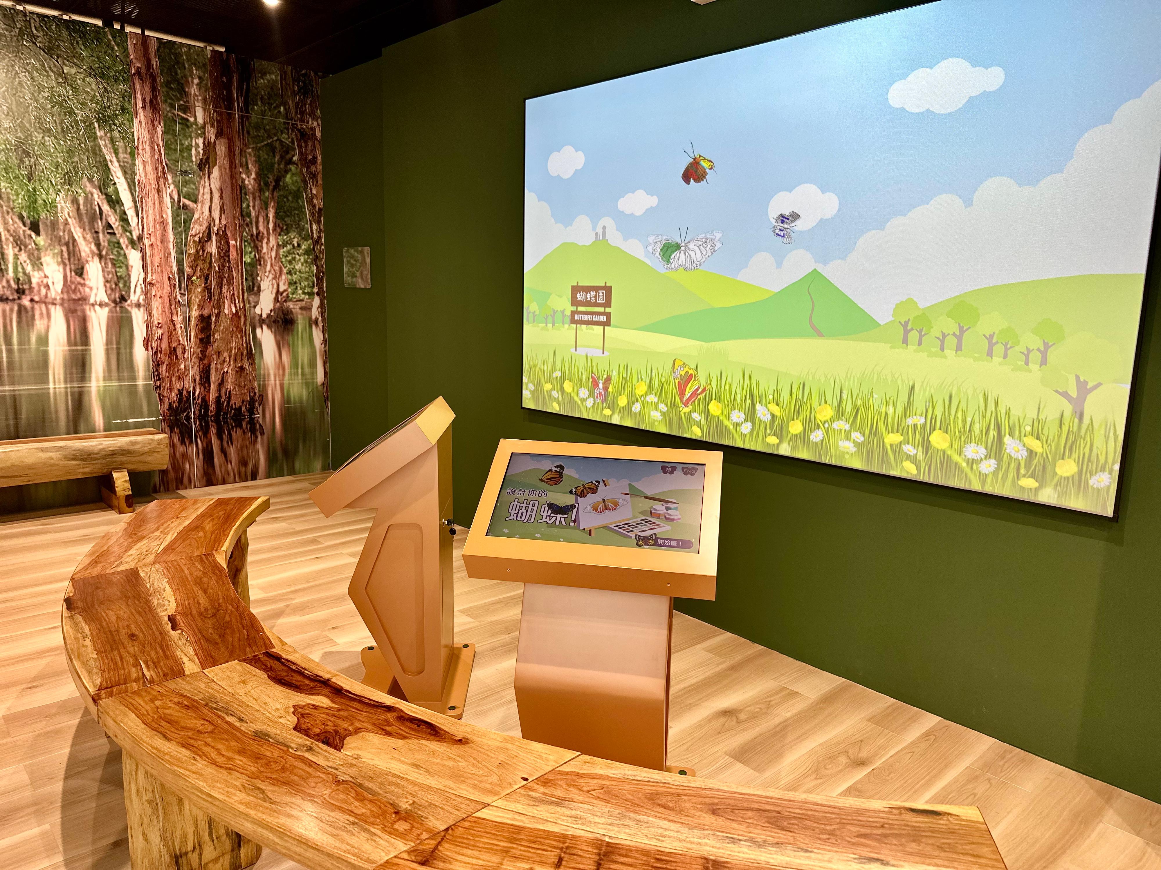 The Shing Mun Country Park Visitor Centre has completed comprehensive renovation works and will reopen tomorrow (November 1). Photo shows an interactive game zone featuring butterflies of Shing Mun Country Park.
