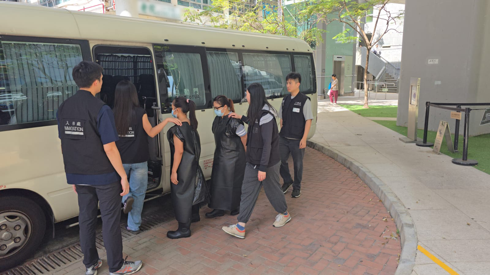 The Immigration Department conducted a series of territory-wide anti-illegal worker operation codenamed "Swordfish", for eight consecutive days from November 4 to 11. Photo shows suspected illegal workers arrested during the operation.