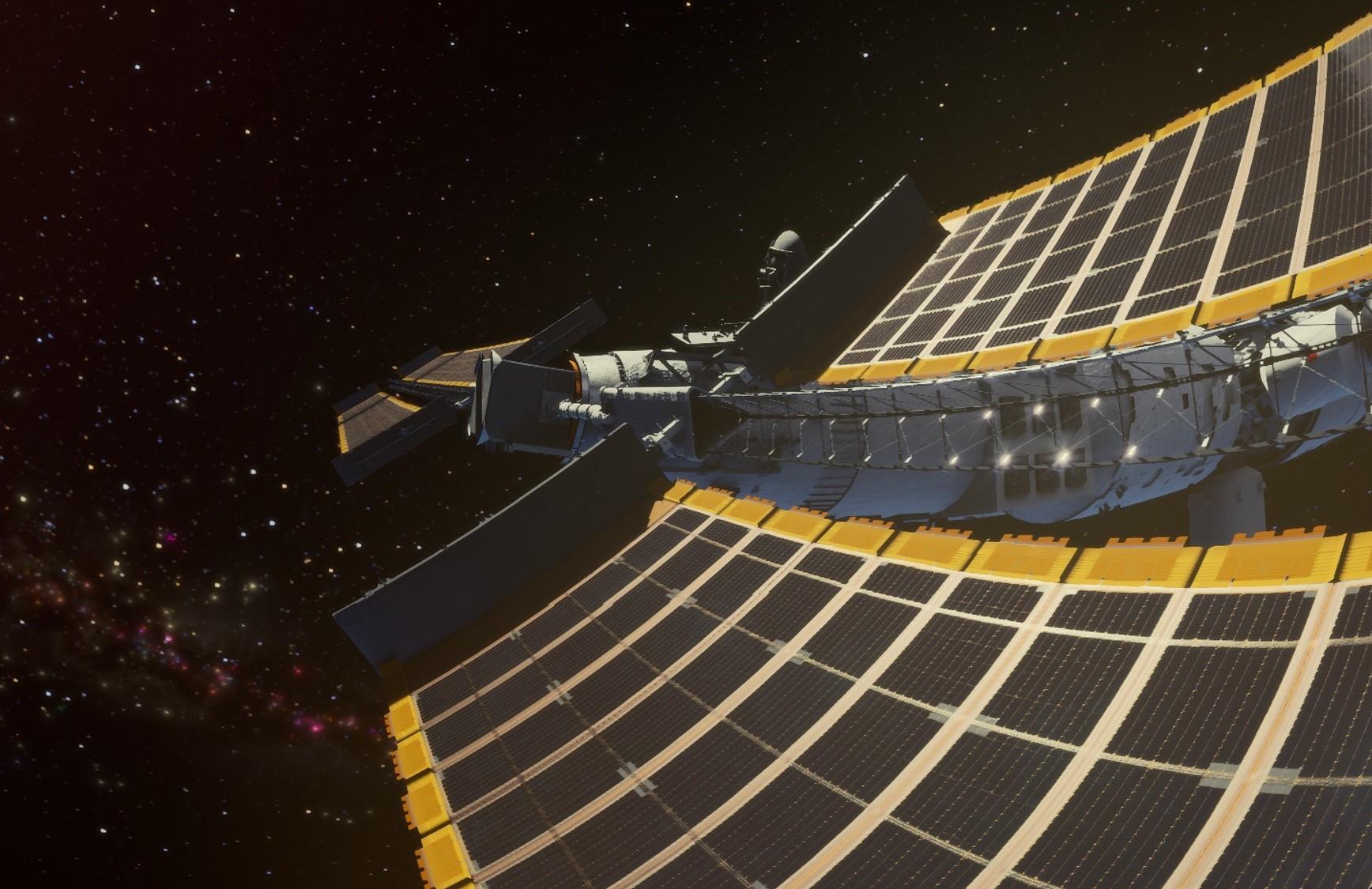 The Hong Kong Space Museum will launch a new sky show, "Building a Dream Palace", at its Space Theatre from tomorrow (November 15). Image shows the solar wings of the Tiangong Space Station which can automatically follow the Sun to adjust their position and angle for capturing maximum sunlight. 