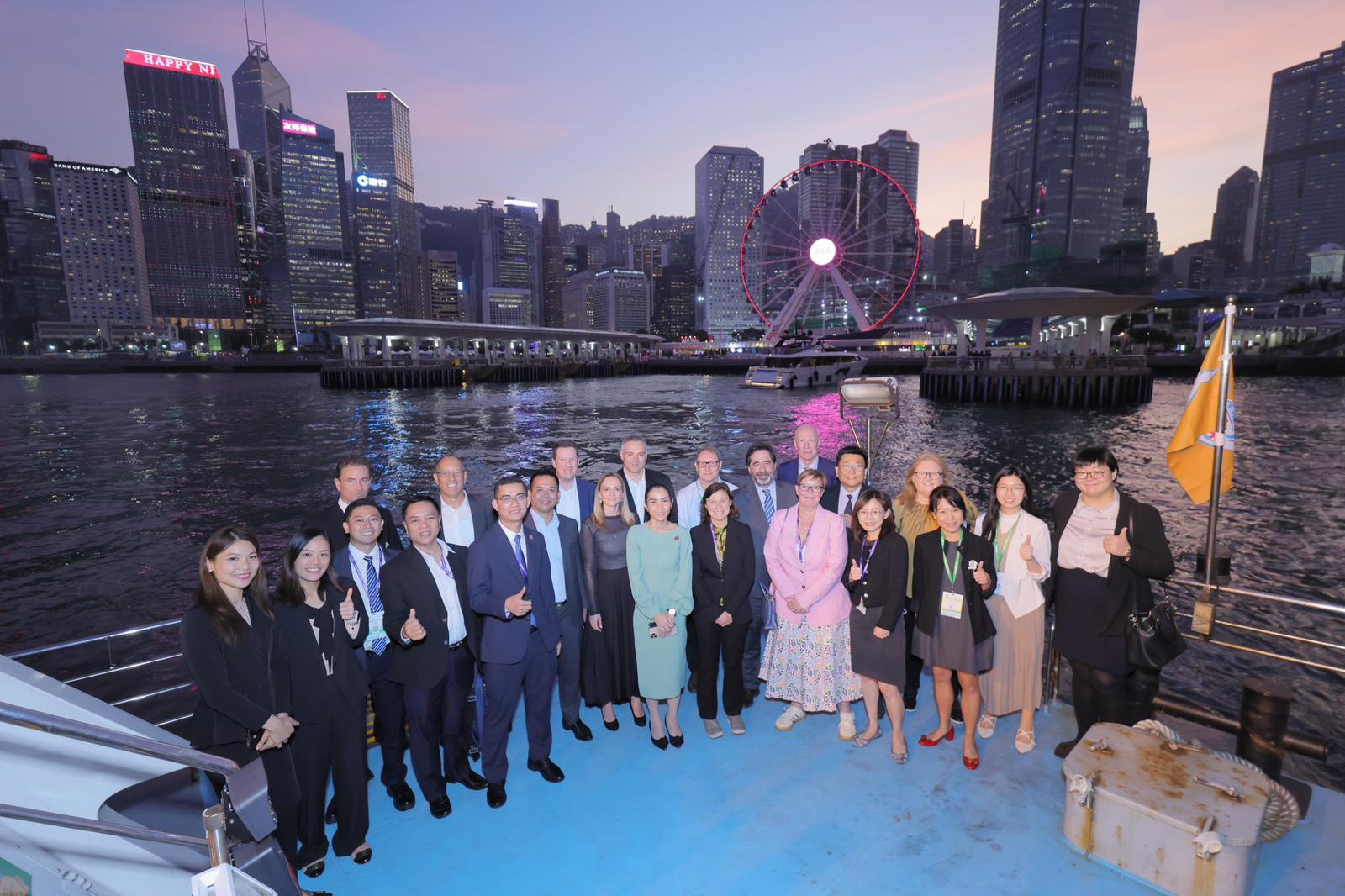 The 35th International Railway Safety Council Annual Conference commenced in Hong Kong today (November 26). Photo shows participants of the conference travelling by water taxi to West Kowloon Cultural District from Hong Kong Island.