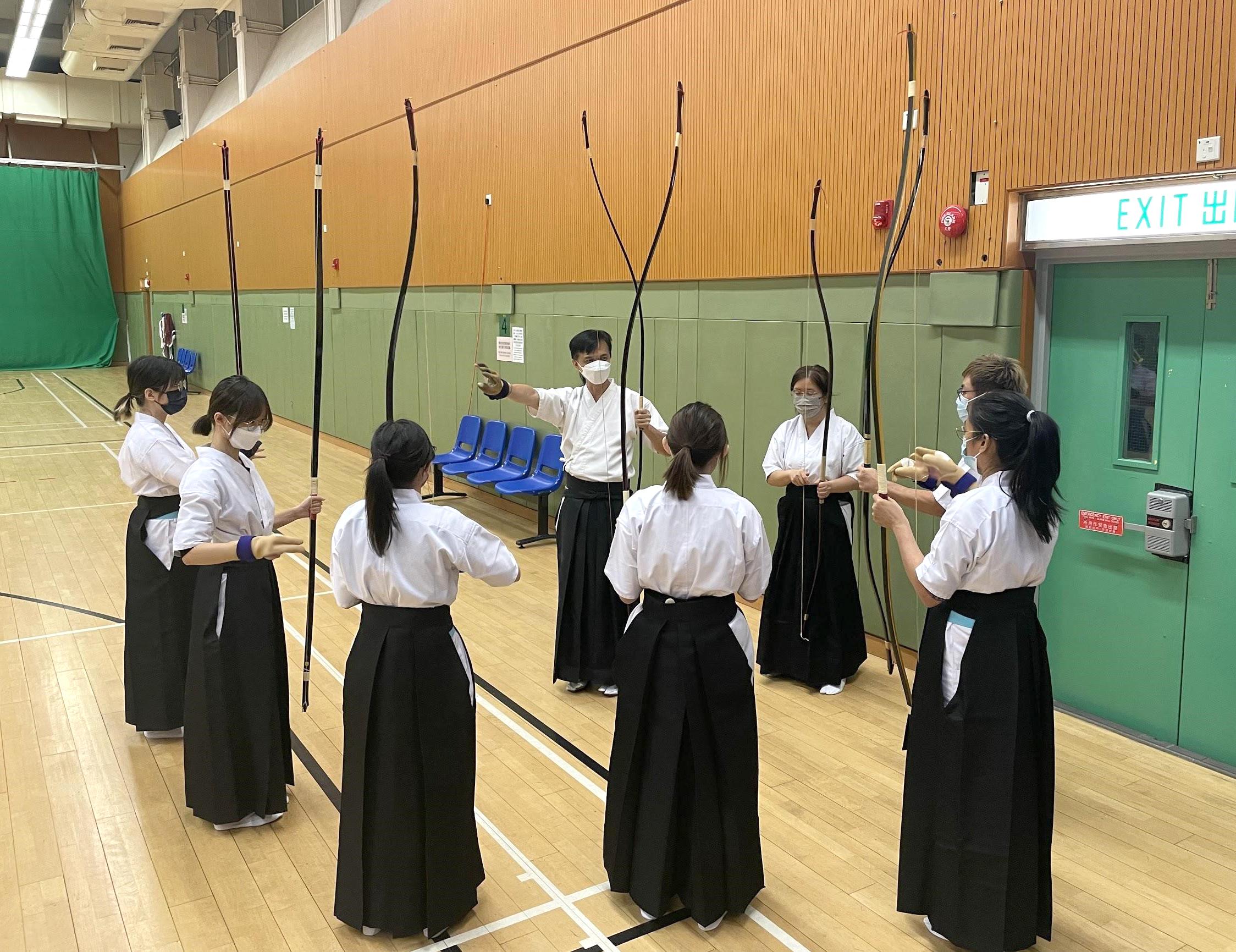 The Leisure and Cultural Services Department's Subvention Scheme for New Sports for 2026-27 is now open for application. Photo shows one of the new sports, kyudo, subvented under the scheme.