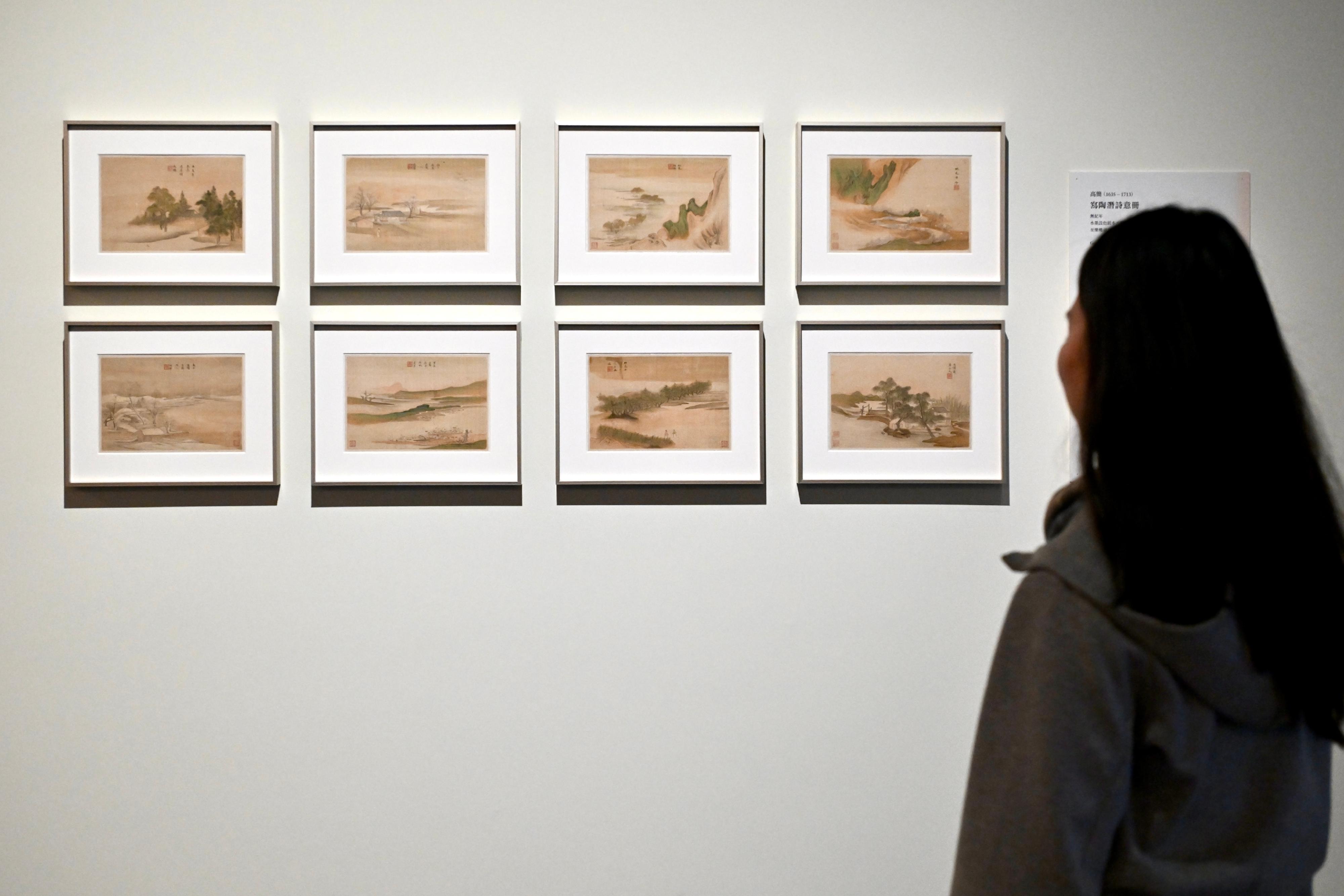 The Hong Kong Museum of Art today (December 23) unveils the "Mini-figures in Paintings" exhibition, inviting audience to appreciate the Chih Lo Lou Collection of Chinese painting and calligraphy from different perspectives. Photo shows "Landscapes Depicting Poems of Tao Qian" by the early Qing dynasty artist Gao Jian.
