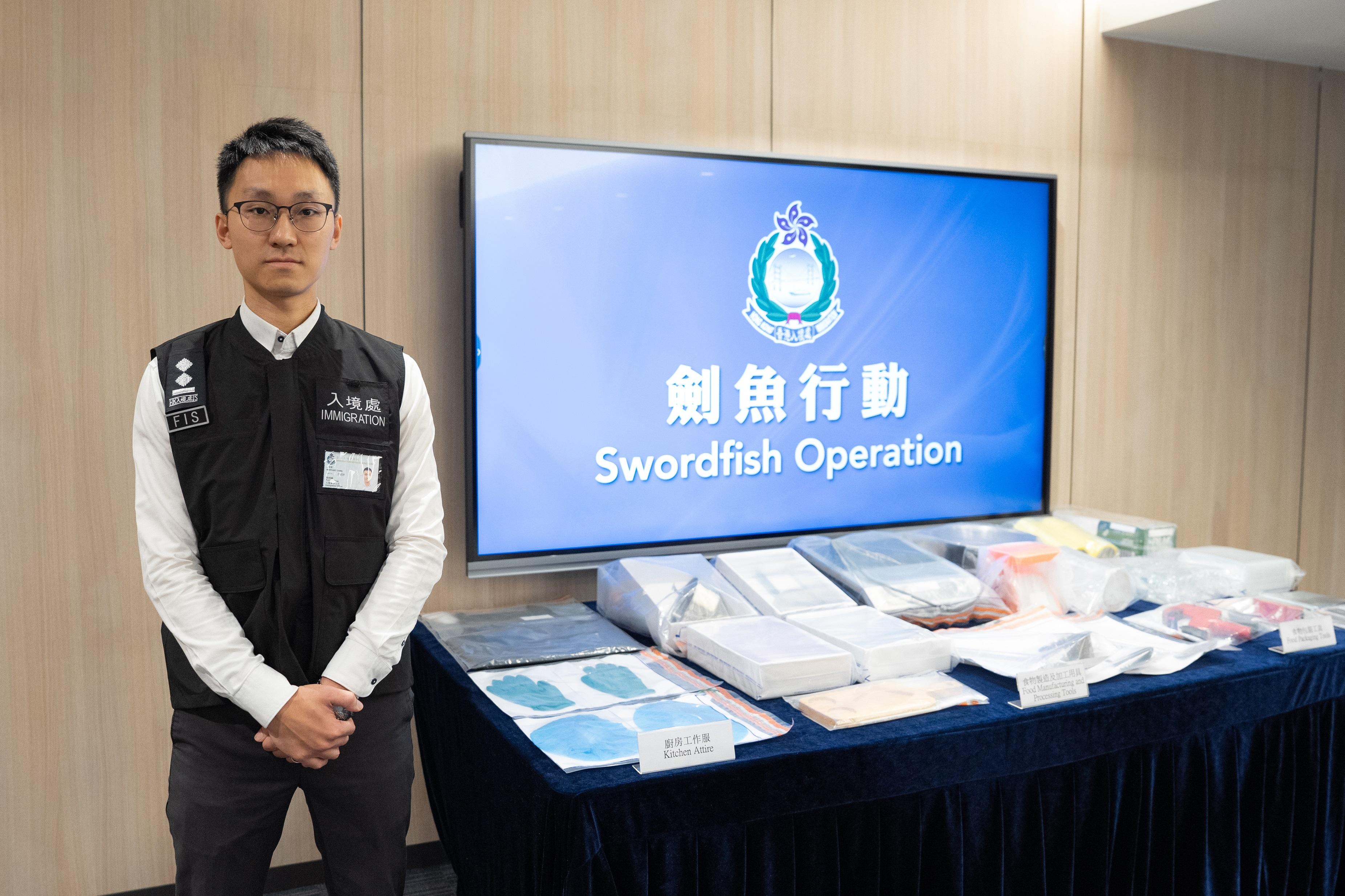 The Immigration Department conducted a series of territory-wide anti-illegal worker operations codenamed "Swordfish" for four consecutive days from January 3 to 6. Photo shows the items seized during the operations.
