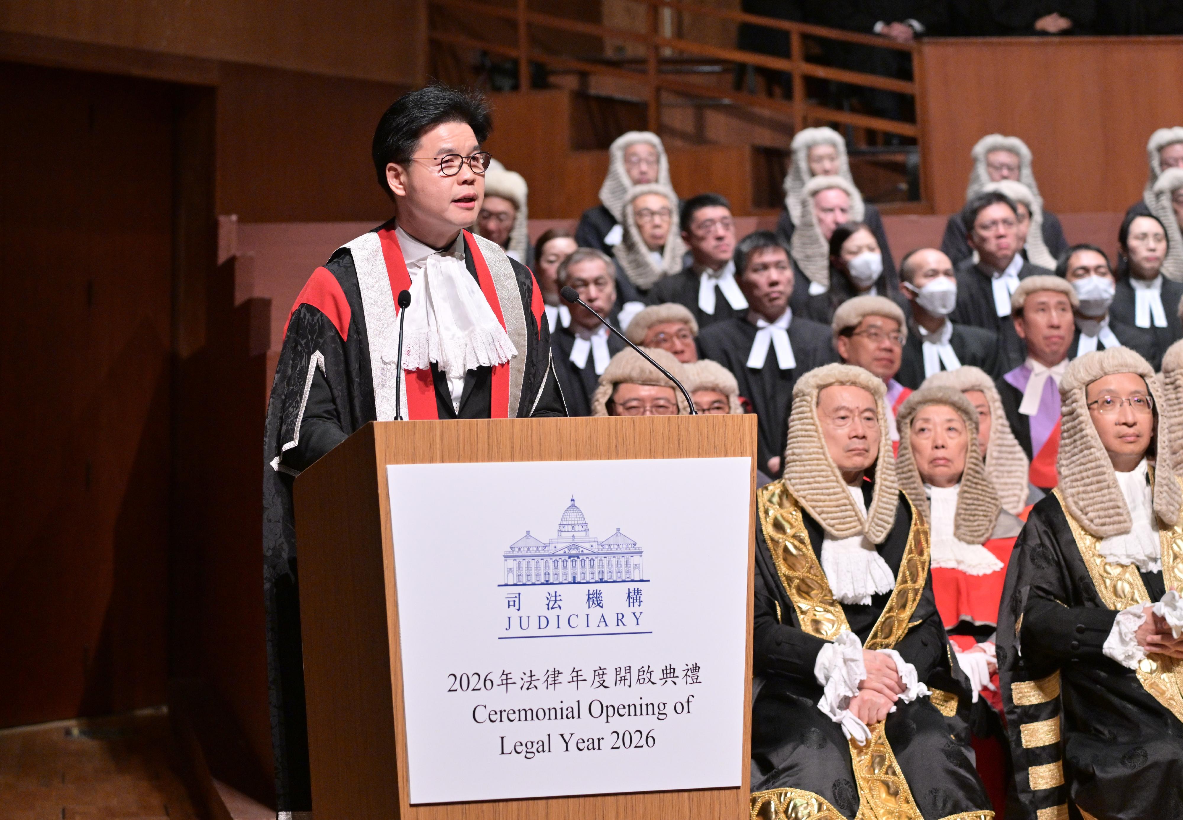 香港律師會會長湯文龍律師今日（一月十九日）在二○二六年法律年度開啟典禮上發表演辭。