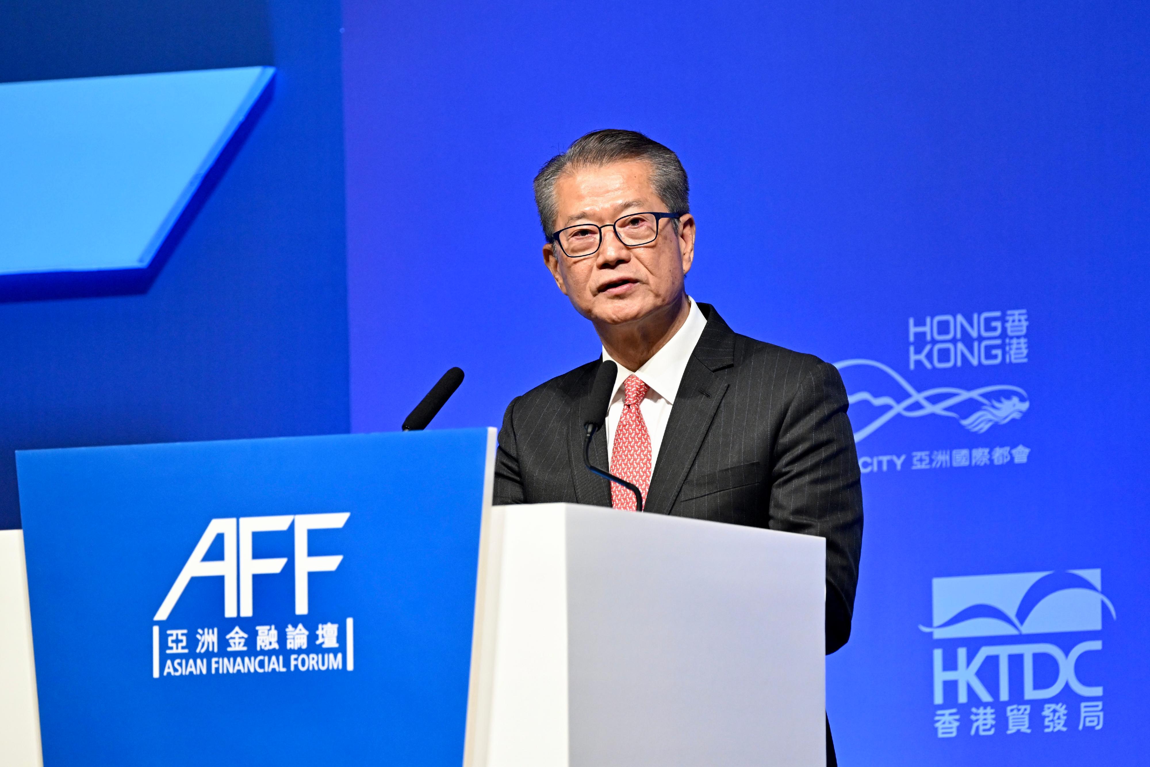 財政司司長陳茂波今日(一月二十六日)在亞洲金融論壇專題午餐會致辭。