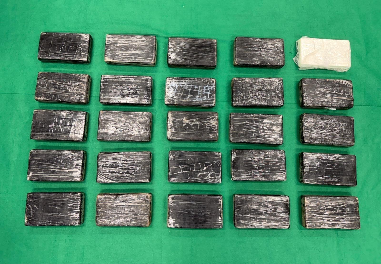 Hong Kong Customs seized about 30 kilograms of suspected cocaine with an estimated market value of about $22 million in Kwai Chung on February 10. Photo shows the suspected cocaine seized. 