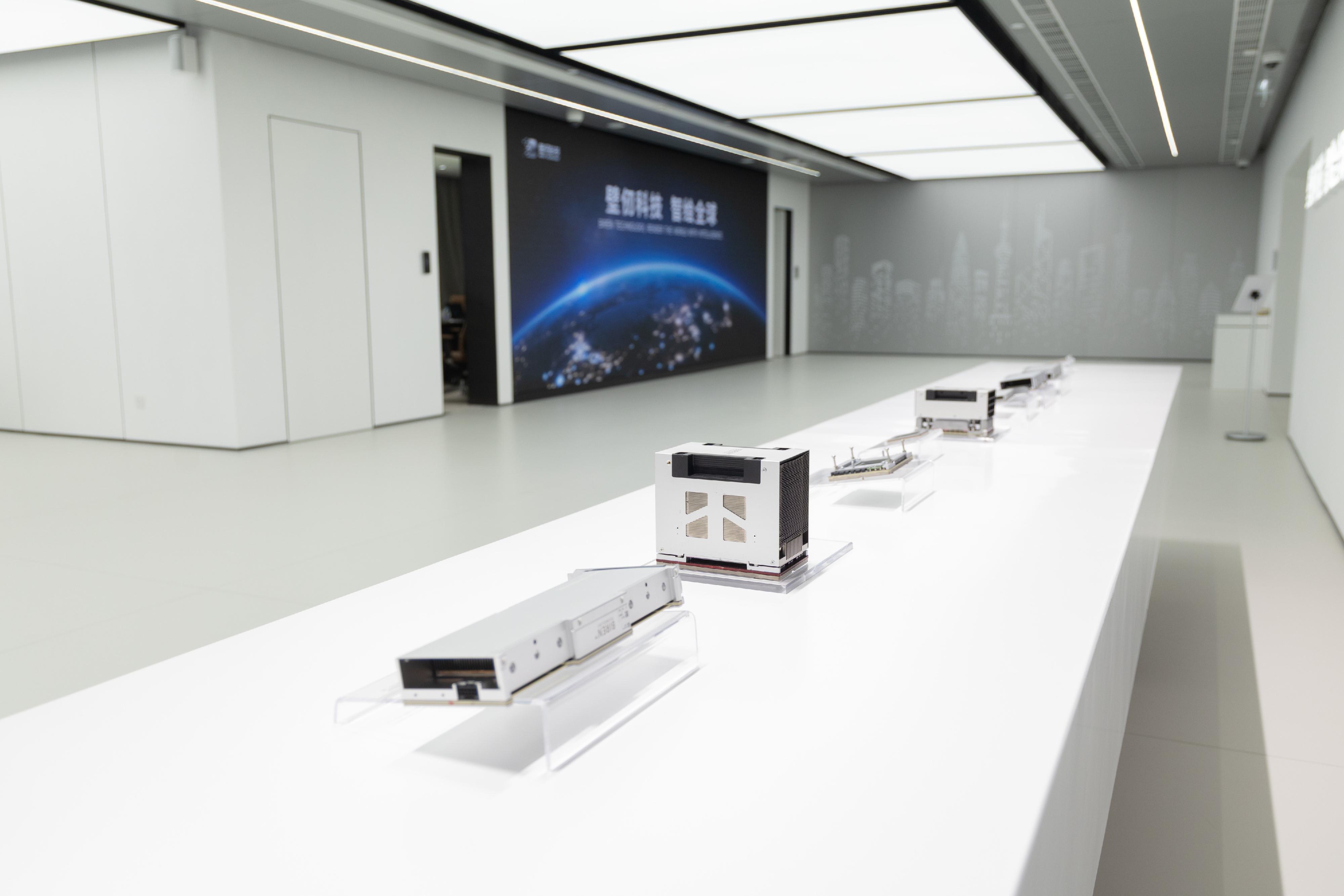 The Director-General of the Office for Attracting Strategic Enterprises, Mr Peter Yan and the Executive Director, Mr Bryan Peng, visited the new exhibition centre of Biren Technology at Cyberport today (March 9). Photo shows the new exhibition centre of Biren Technology.