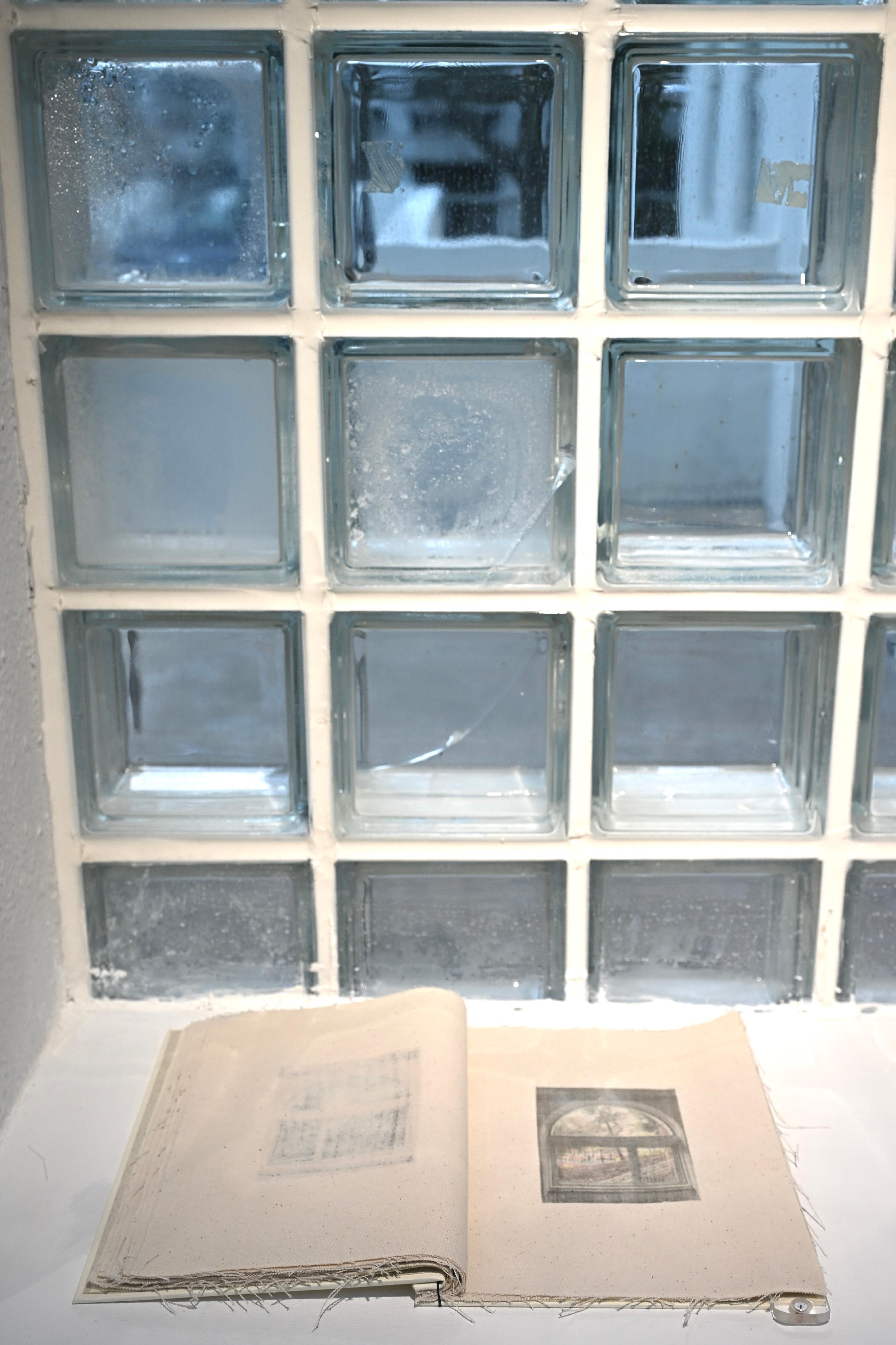 The Hong Kong Visual Arts Centre (vA!) is staging the "vA! Residency - Incising the Matrix: If Birdwood Block..." exhibition from today (March 12), featuring prints and installations by Hong Kong artist Jay Lau. Photo shows a book from the series "Transferred Diary", which uses image transfer techniques to depict the children's playground next to vA!, formerly the site of Birdwood Block.