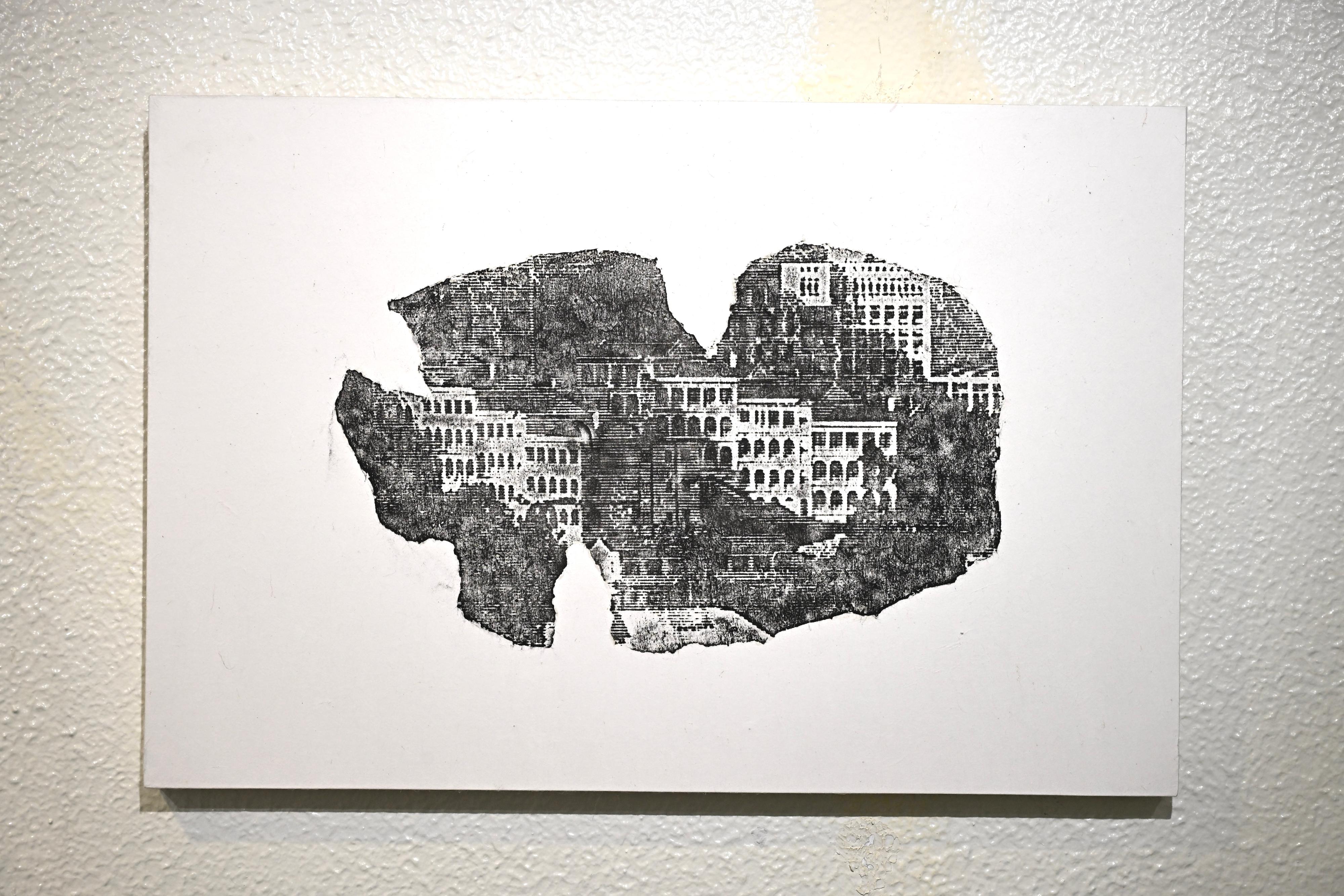 The Hong Kong Visual Arts Centre is staging the "vA! Residency - Incising the Matrix: If Birdwood Block..." exhibition from today (March 12), featuring prints and installations by Hong Kong artist Jay Lau. Photo shows a print from the series "Rubbings of Traces".